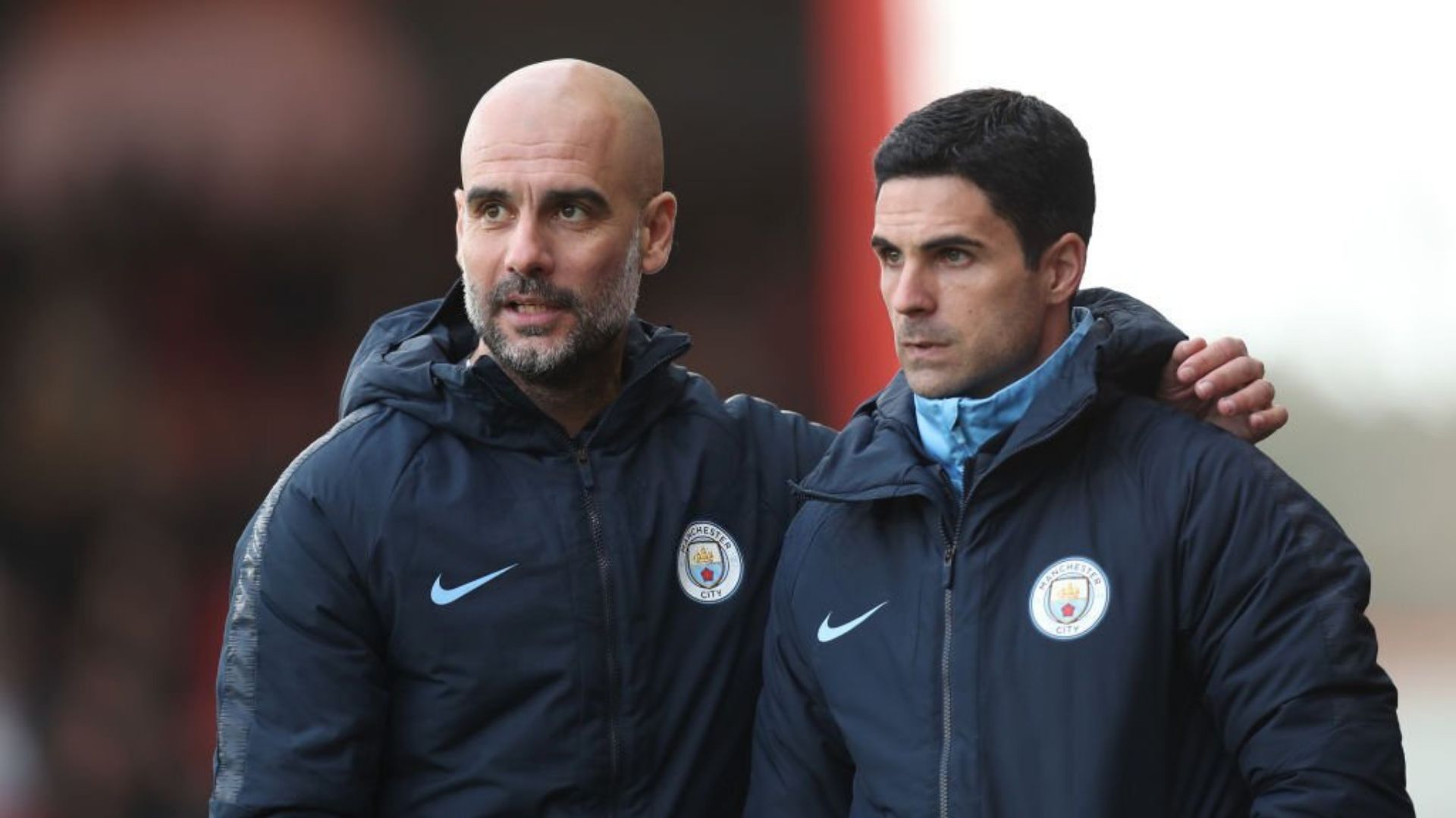 Pep Guardiola with Arteta