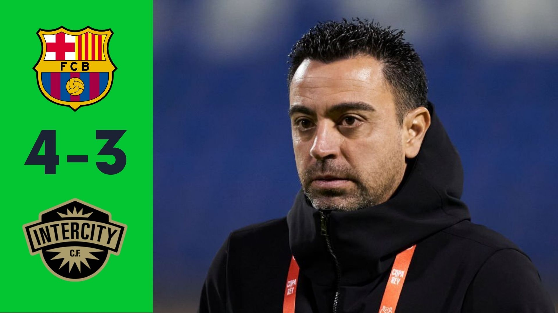 Xavi during the Copa Del Rey round of 32 game against Intercity