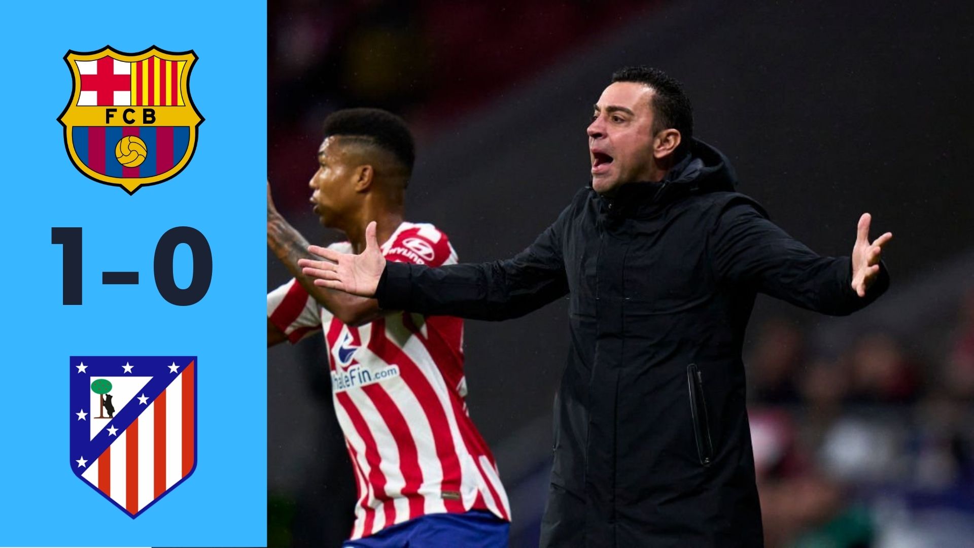 Xavi during the game against Atletico Madrid
