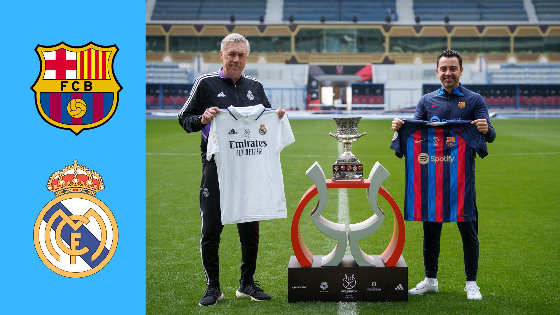 Xavi and Ancelotti ahead of El Clasico