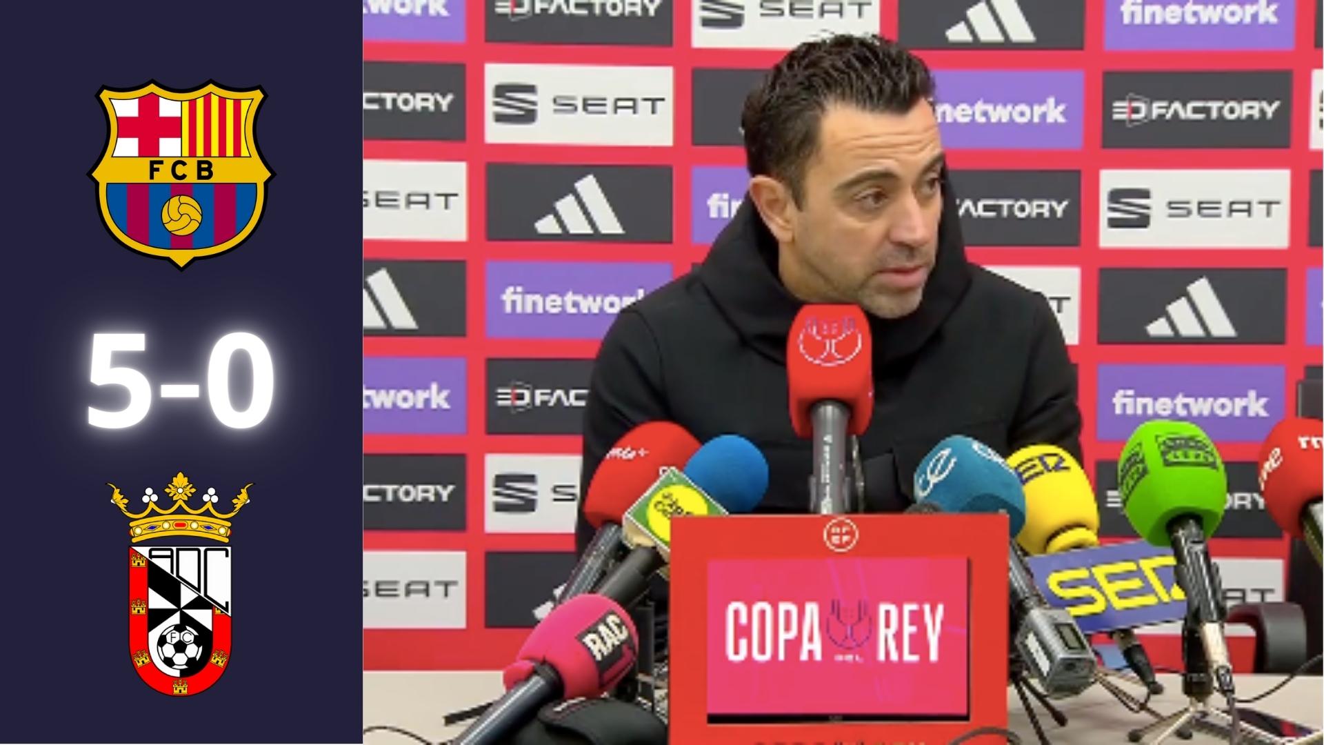 Xavi during the post-match press conference after the 5-0 win against AD Ceuta Fc