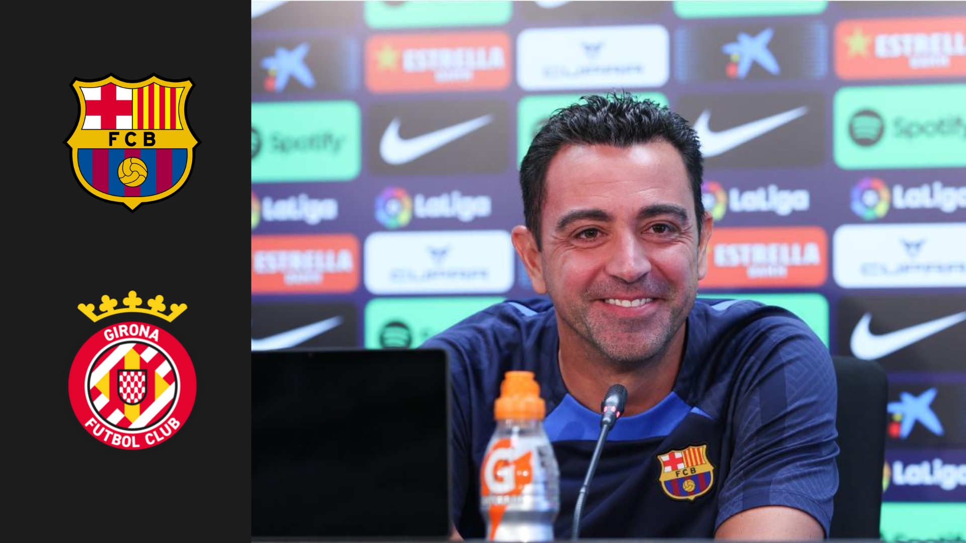Xavi durring the pre-match press conference