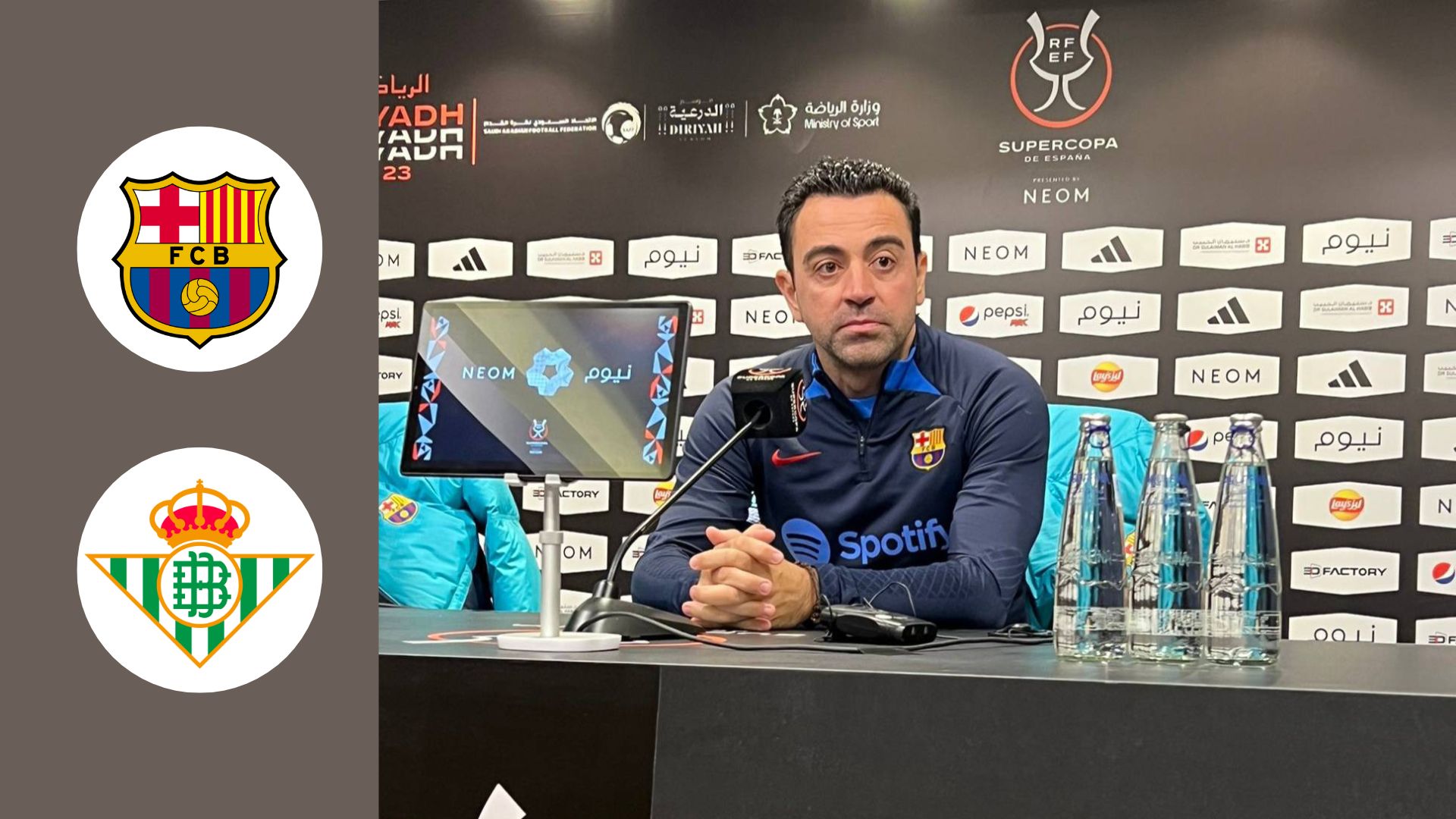 Xavi during the pre-match press conference ahead of Barca vs Real Betis