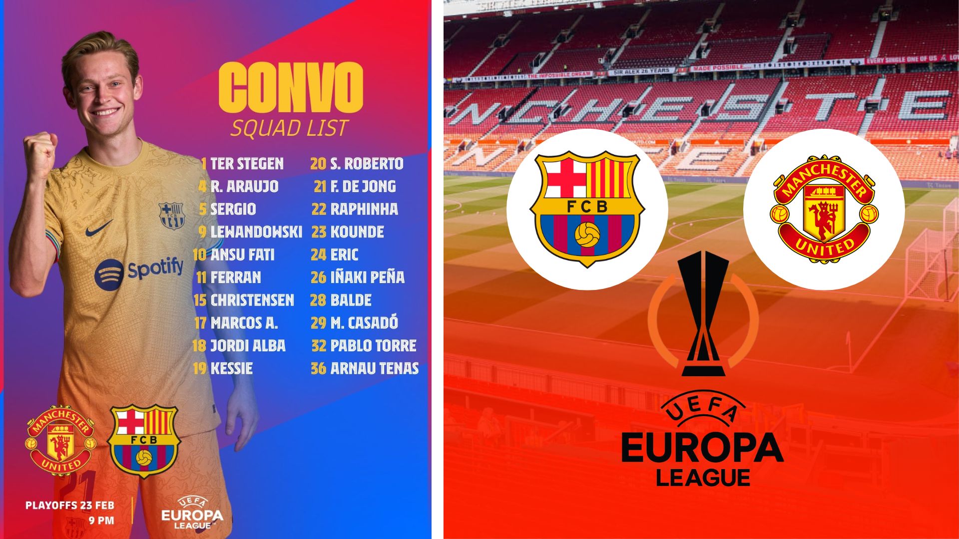 FC Barcelona squad for Manchester United