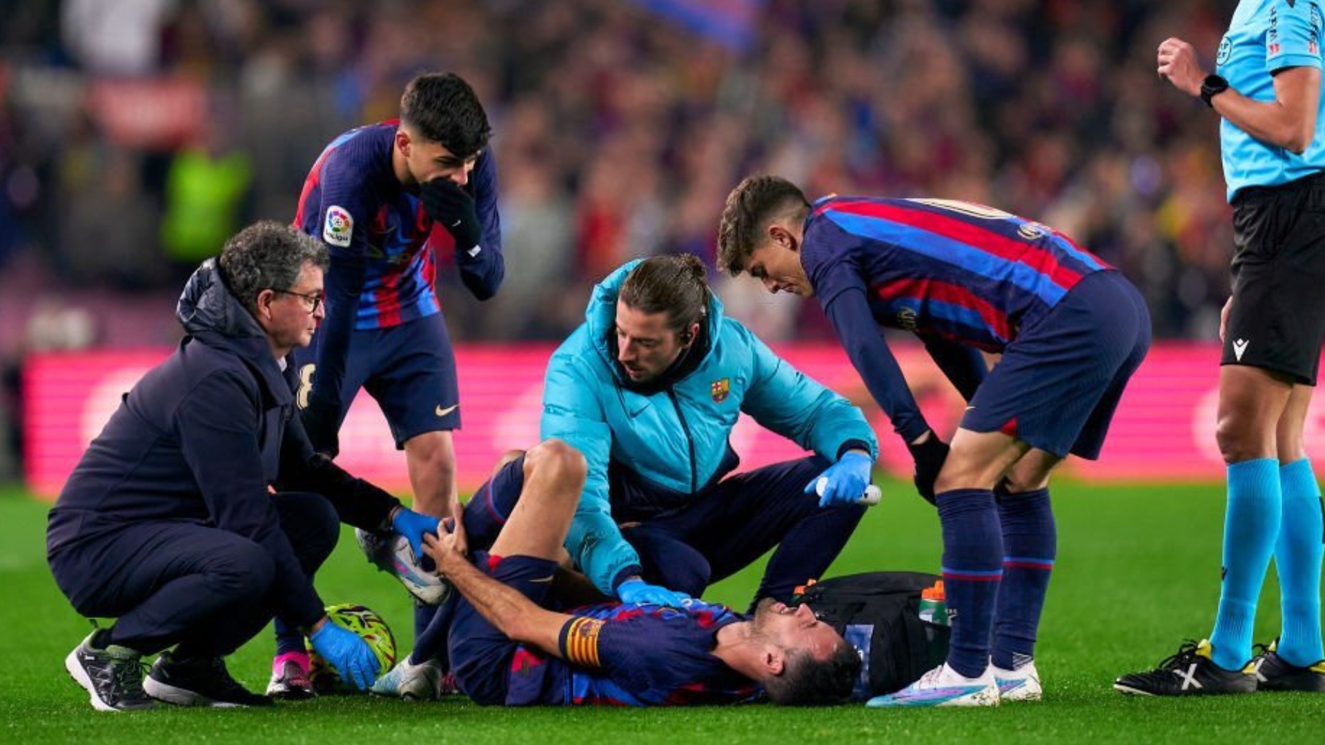 Barcelona captain Sergio Busquets got injured in the game against Sevilla
