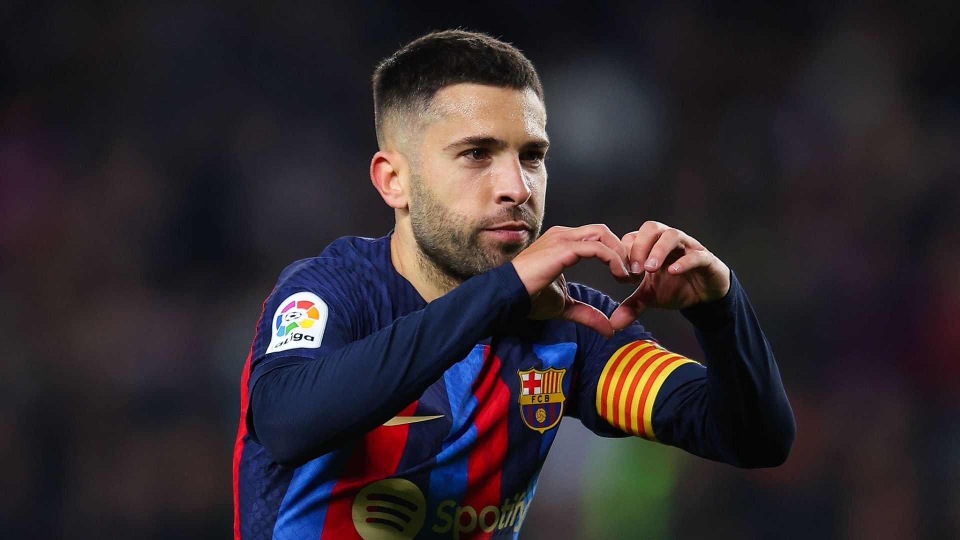 Jordi Alba celebrating a goal