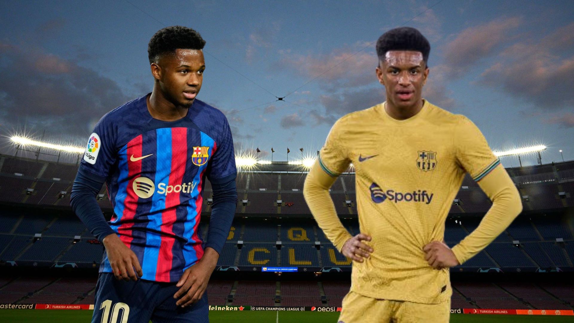 Barcelona players Ansu Fati and Balde