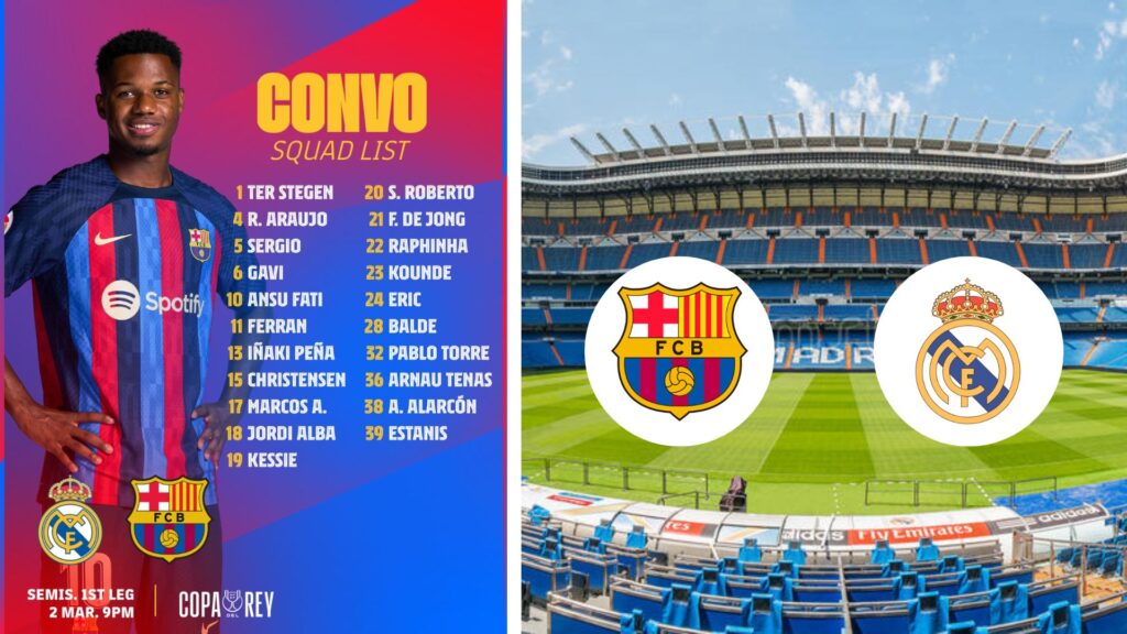 Barcelona announce squad for the match against Real Madrid
