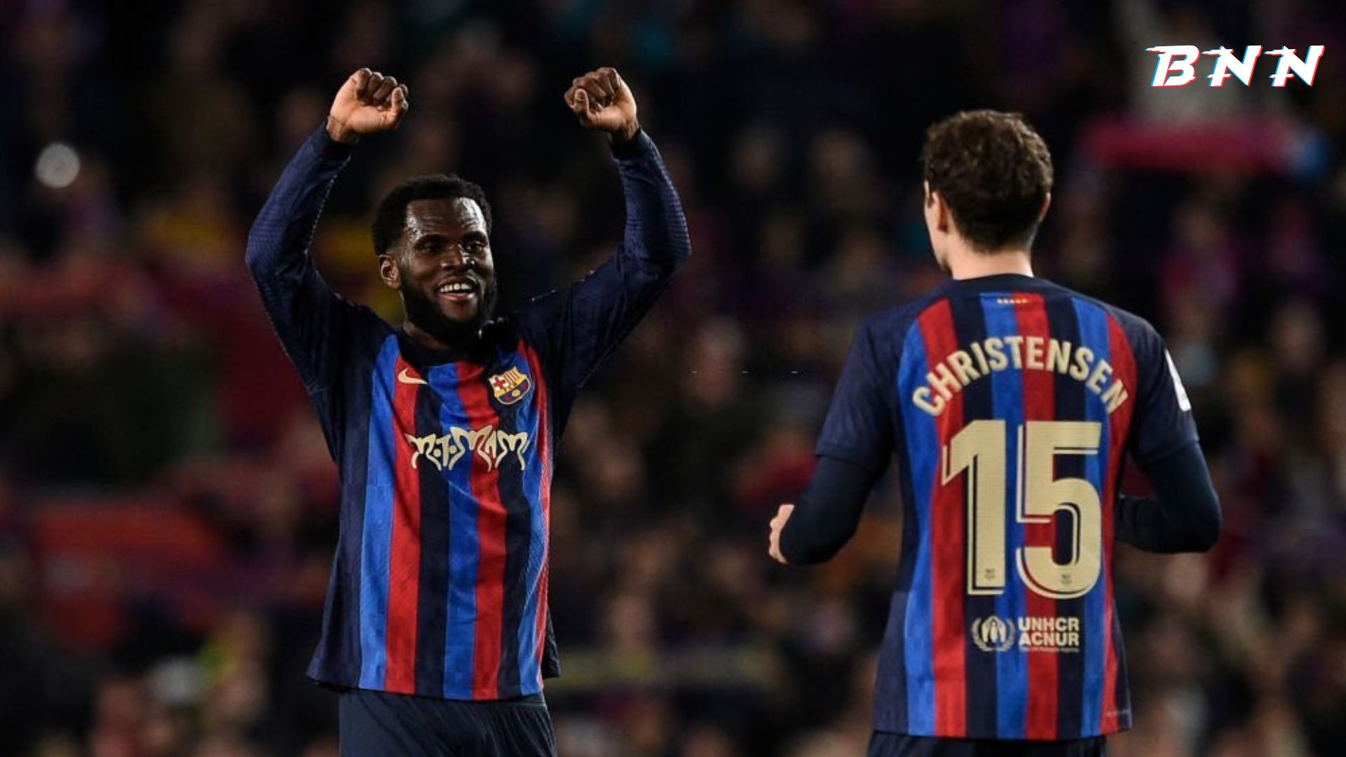 Barcelona players Franck Kessie and Andreas Christensen