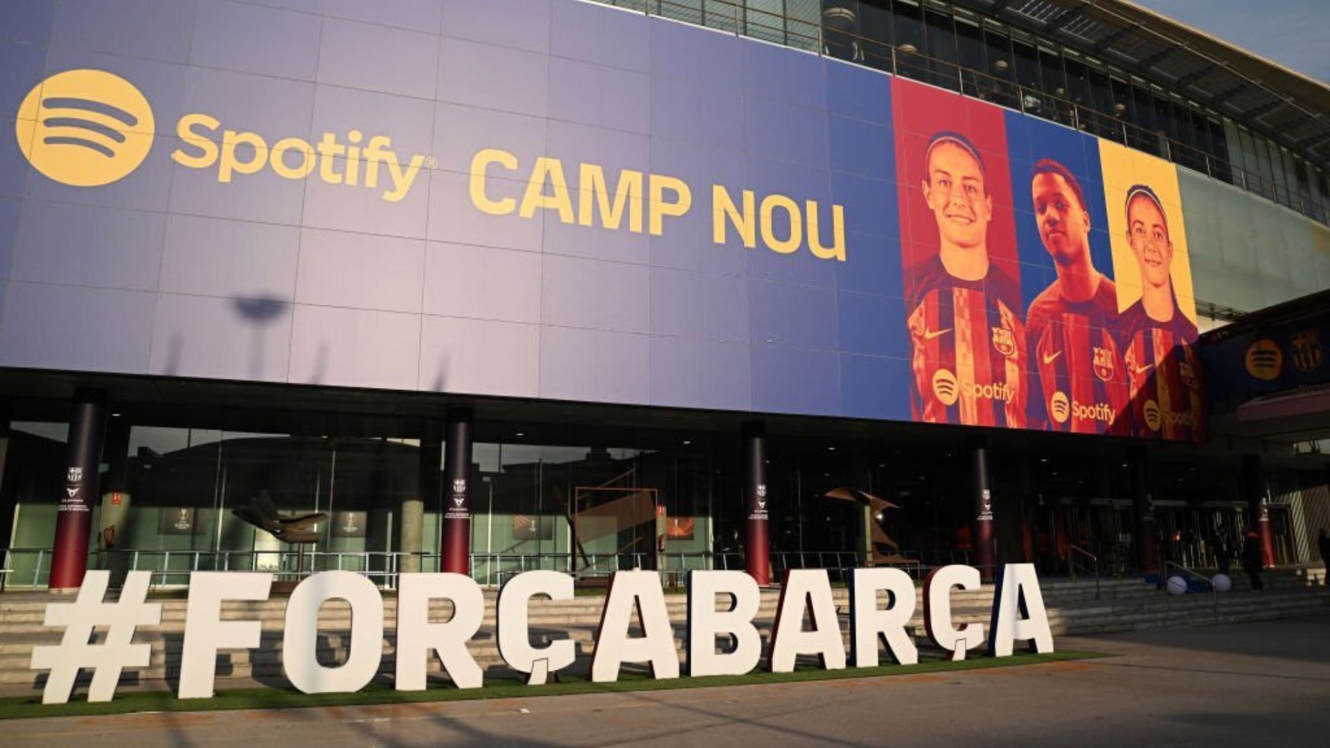 Barcelona stadium Spotify Camp Nou outside view