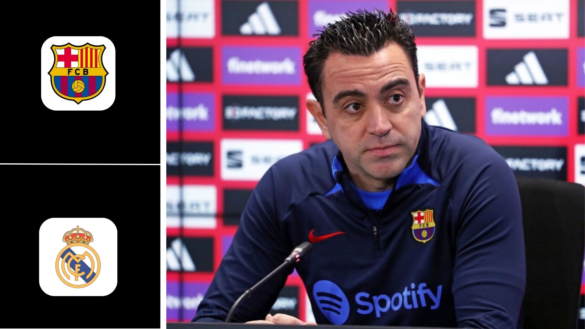 Xavi during a pre-match press conference
