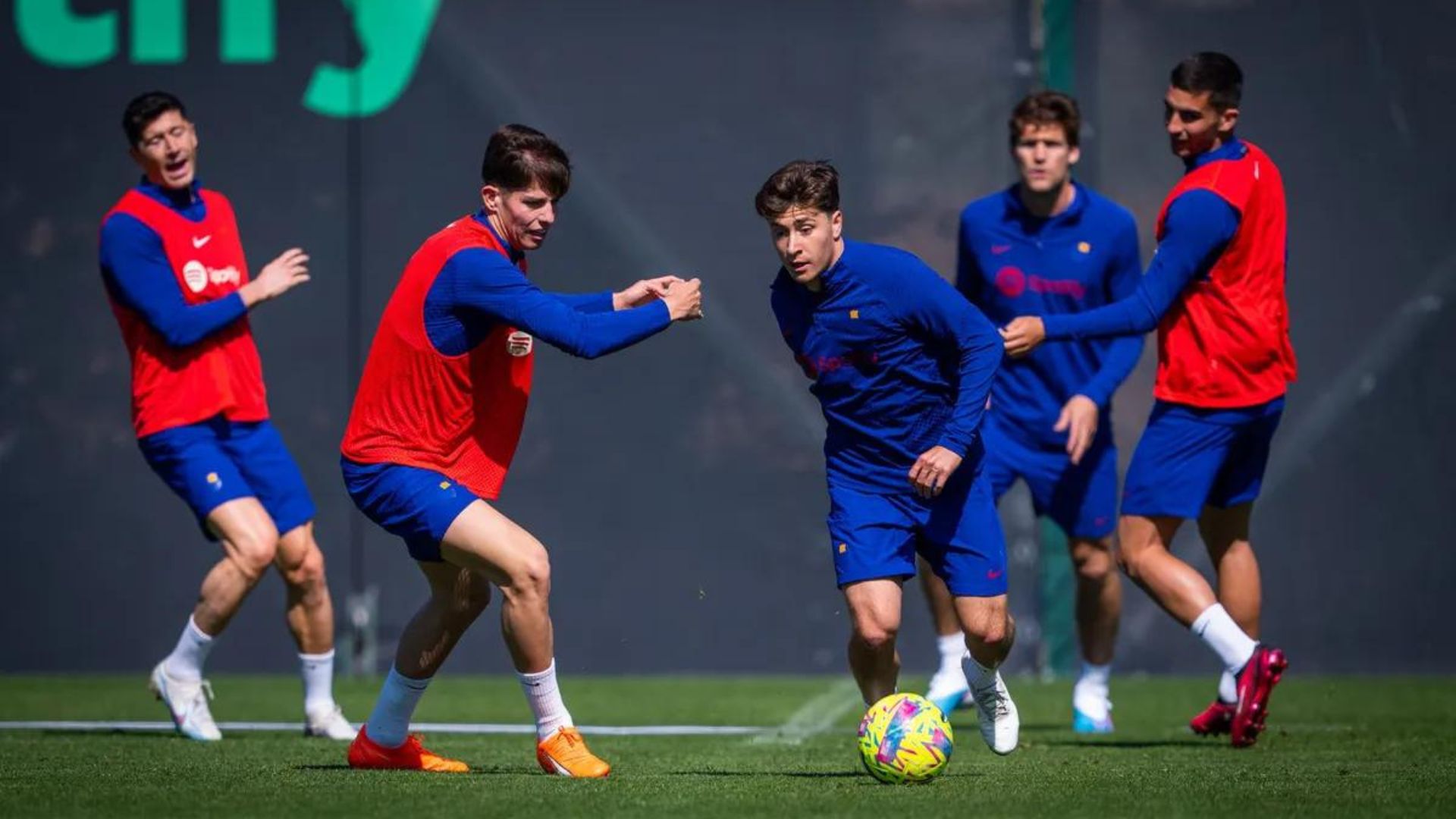 Barcelona players training