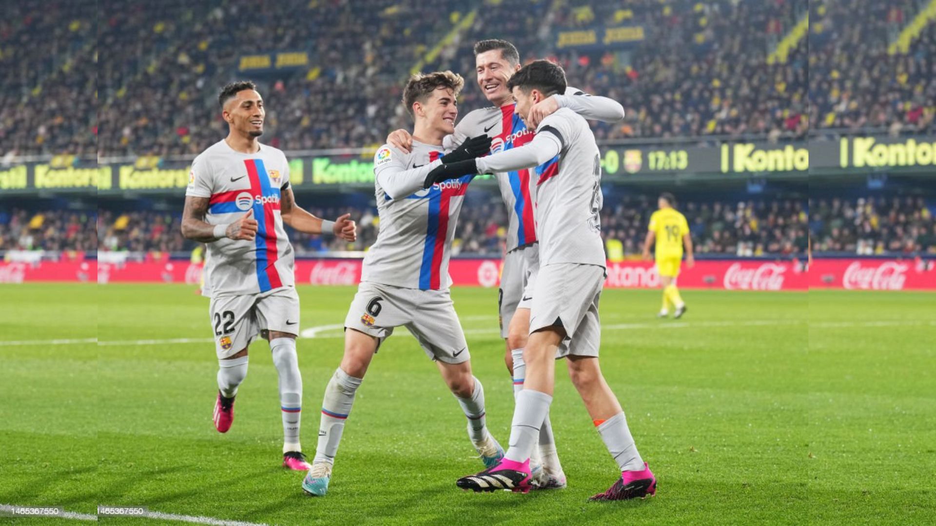 Barcelona players celebrating