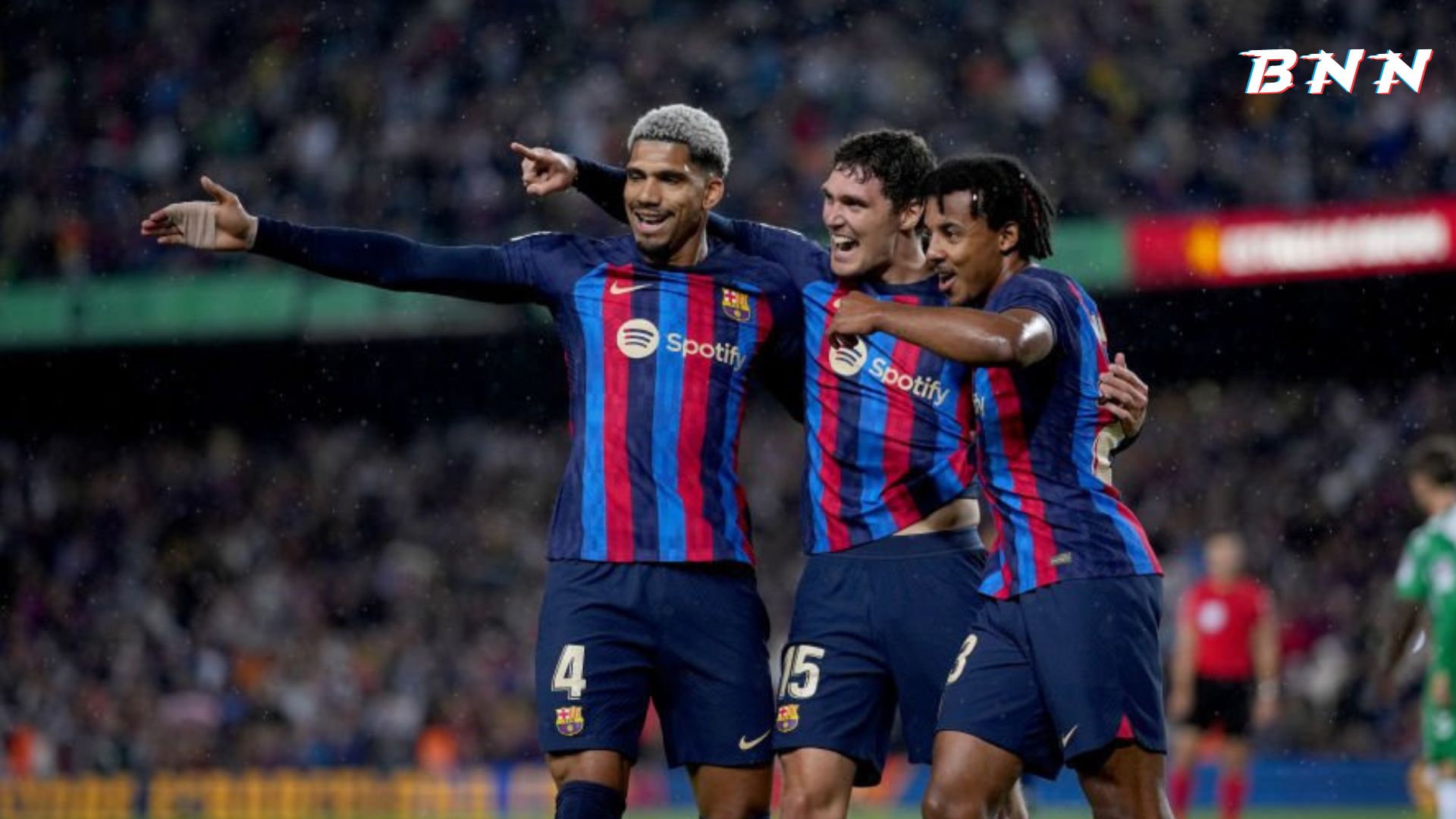 Barcelona players celebrating