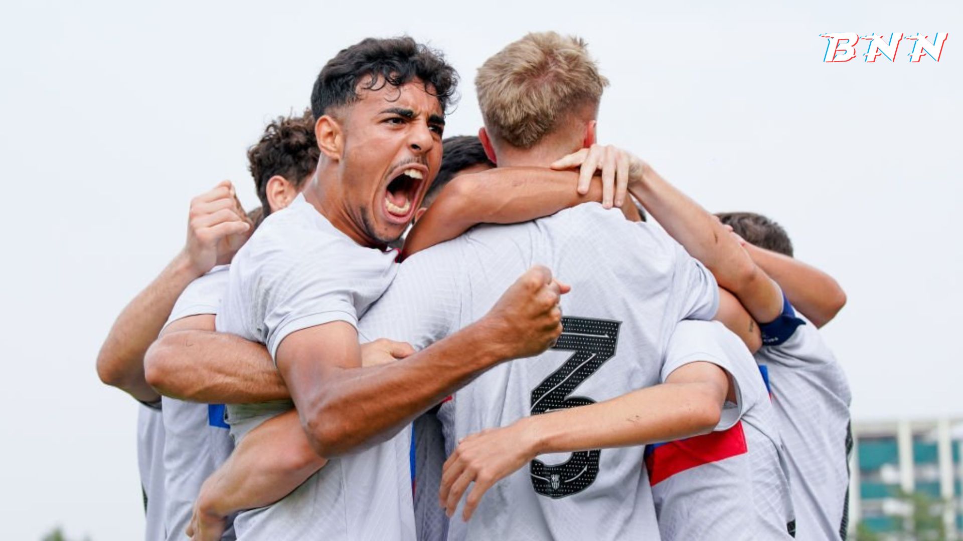Barcelona youngster celebrating
