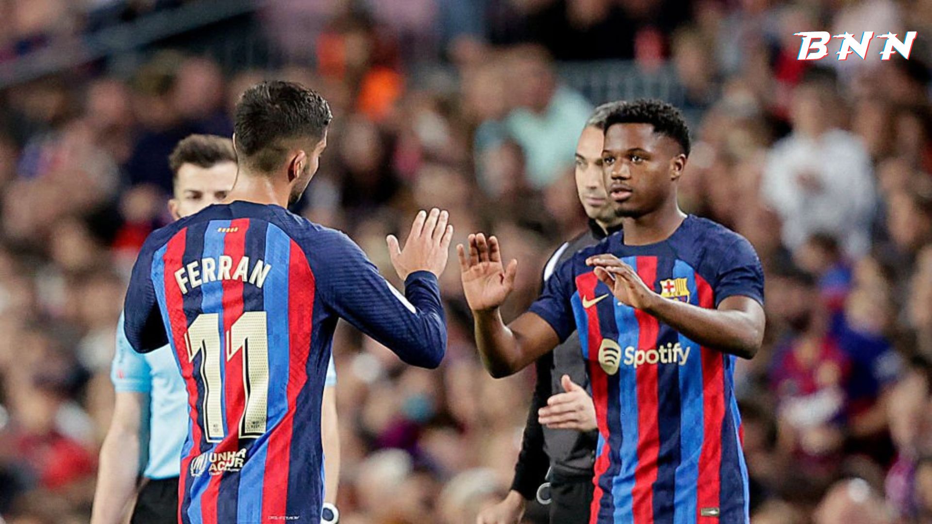 Barcelona youngsters Ansu Fati and Ferran Torres