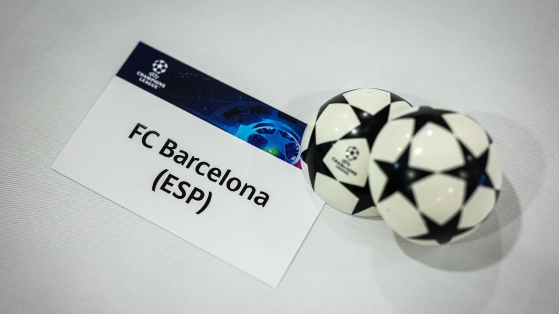 The card of FC Barcelona in UEFA Champions League Draw.