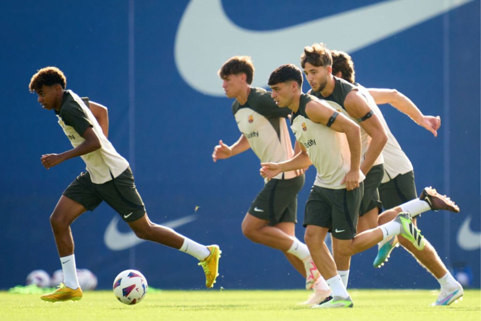 Barcelona players training