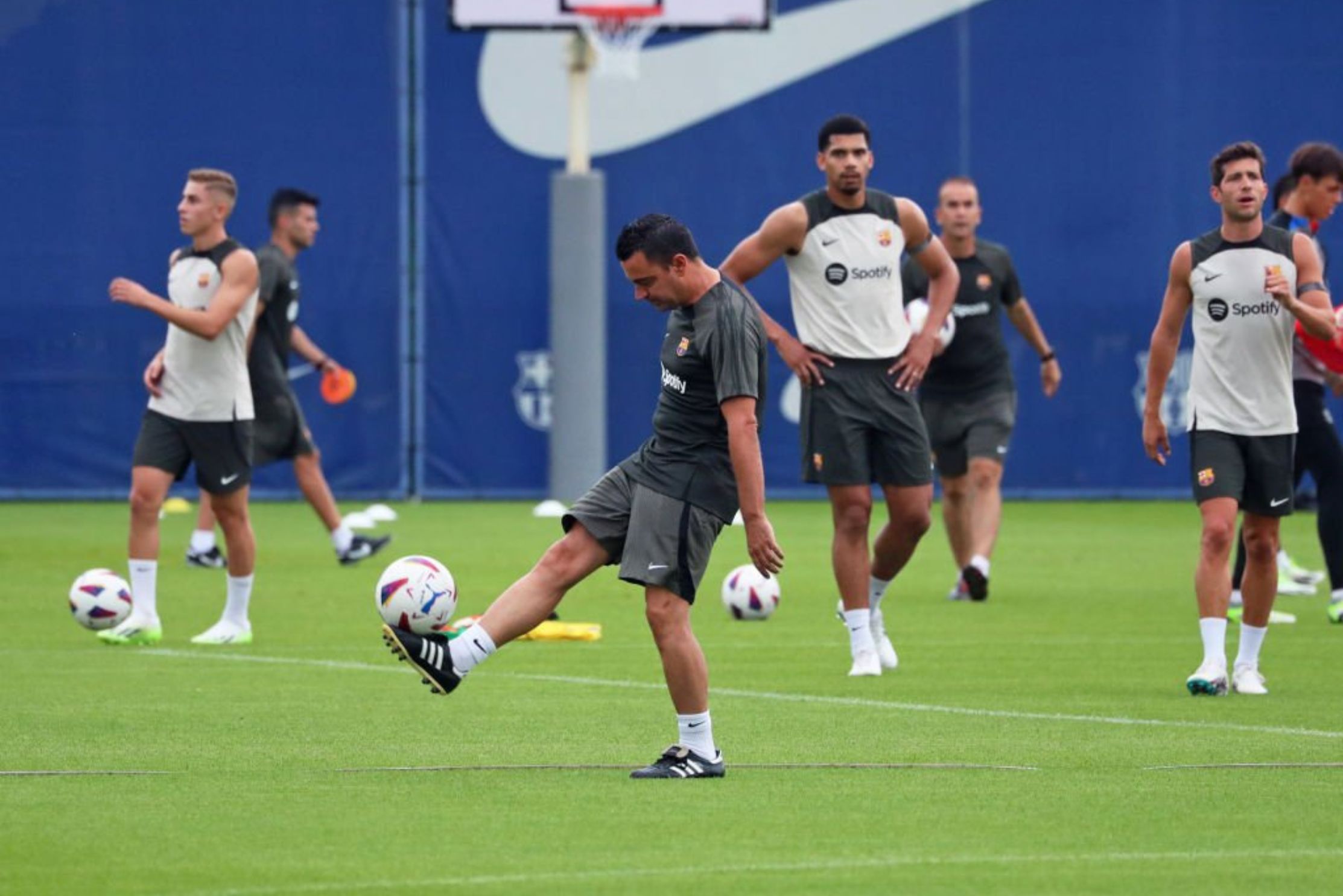 Barcelona players training