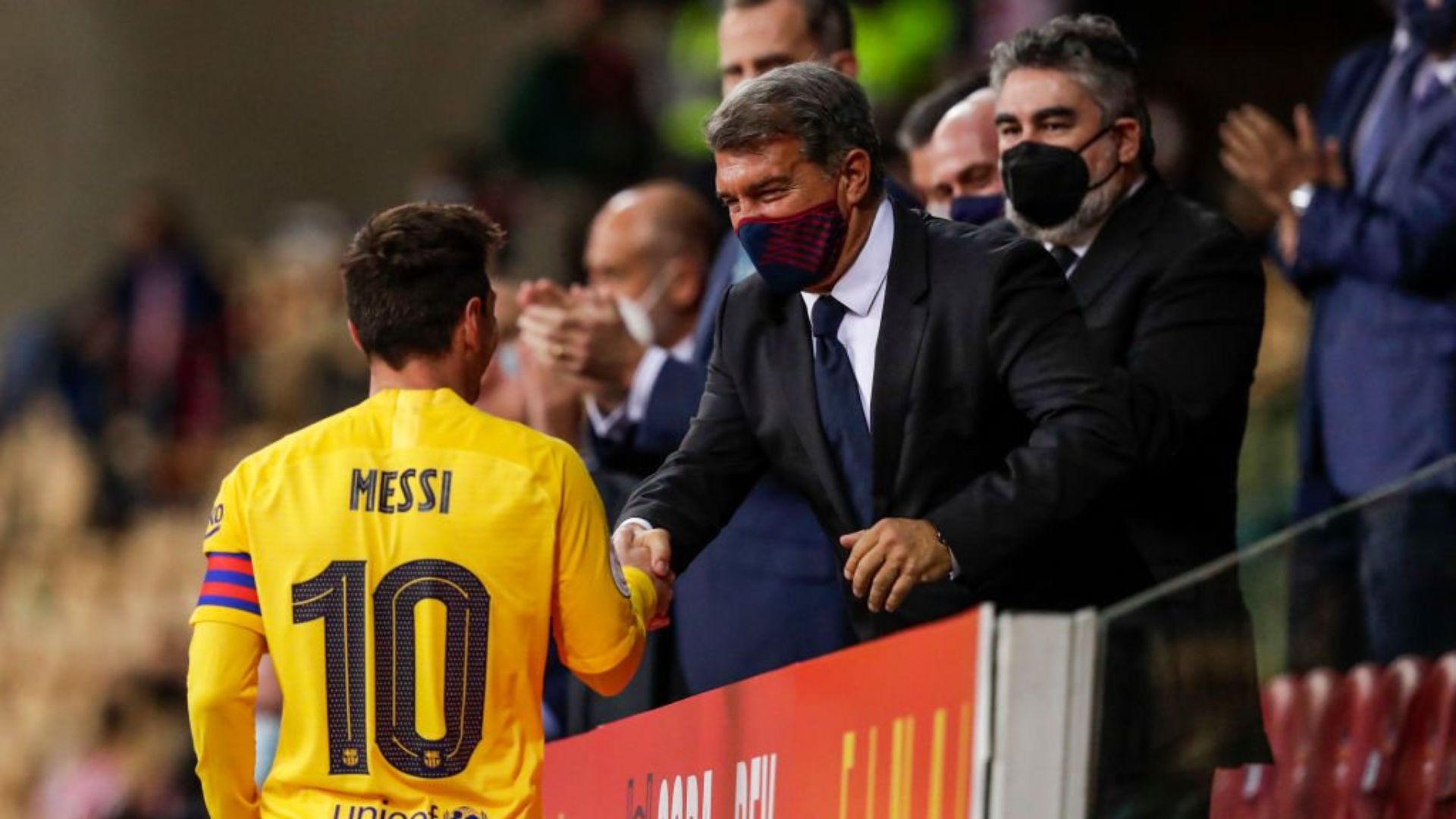 Barcelona president with Leo Messi