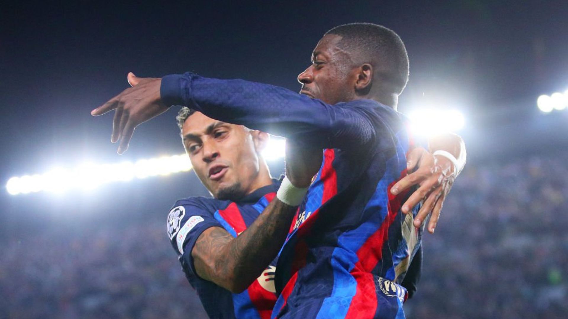 Barcelona wingers Raphinha and Dembele