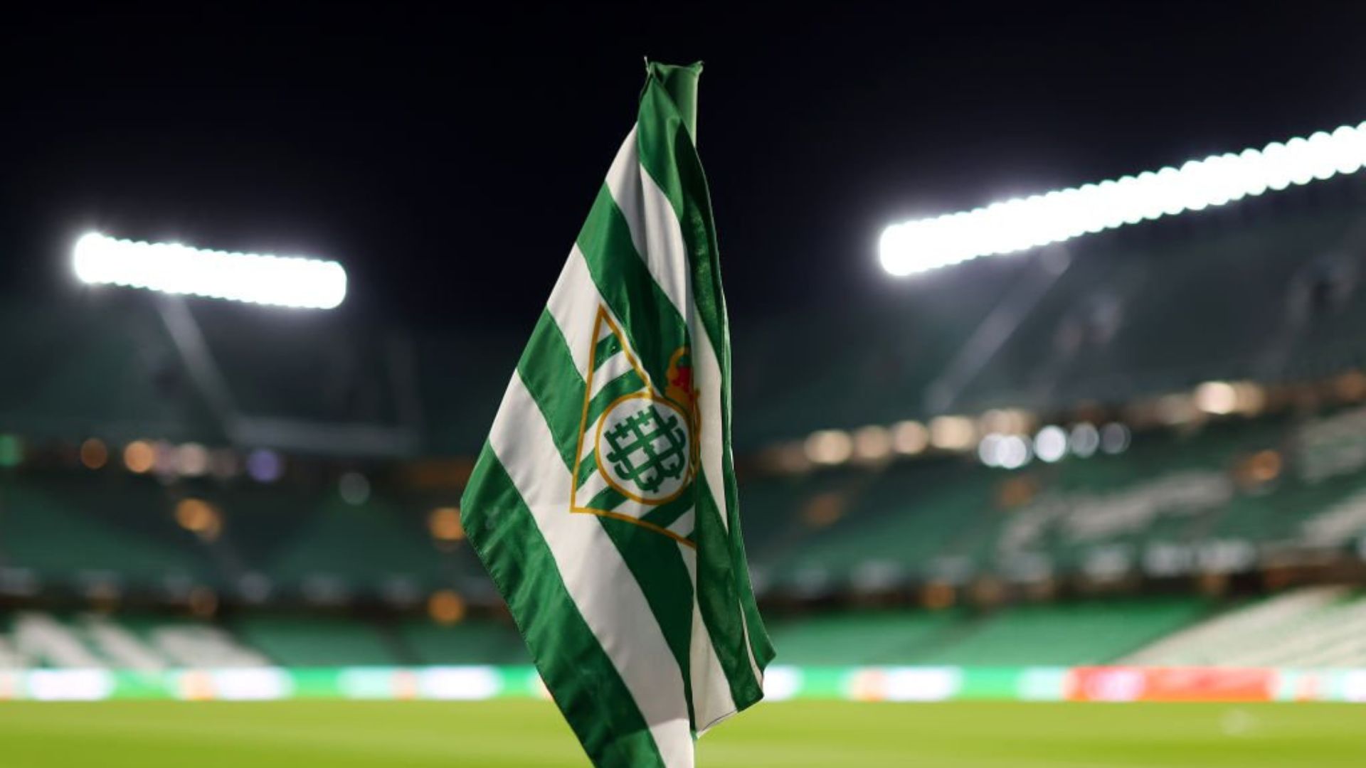 Flag of Real Betis, a fellow La Liga club of FC Barcelona