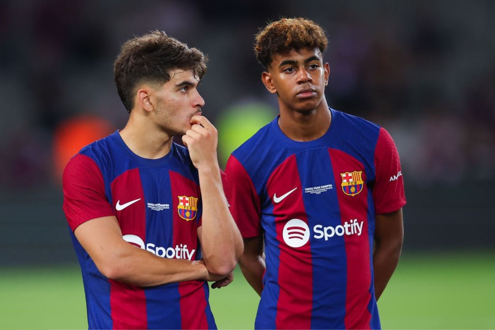 Barcelona wingers Ez Abde and Lamine Yamal