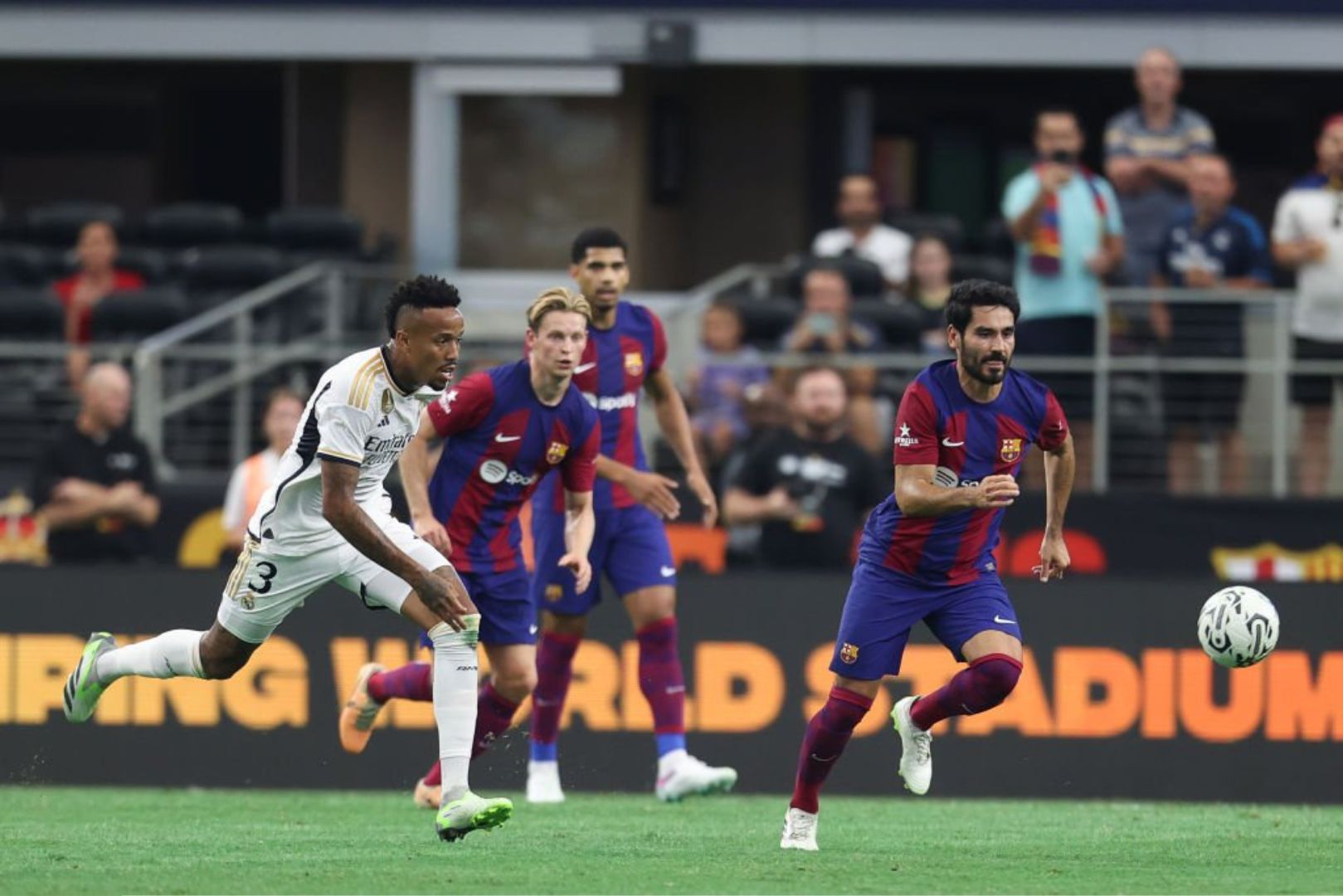 Barcelona players during Clasico