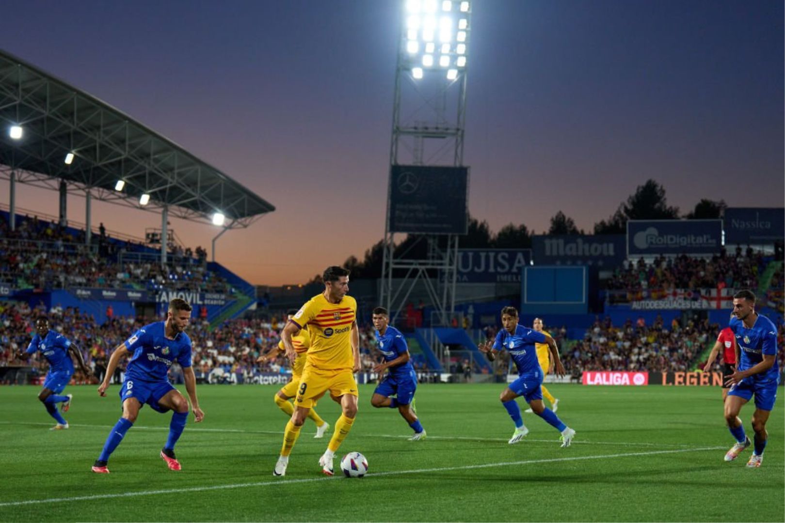 Barcelona forward Robert Lewandowski against Getafe CF