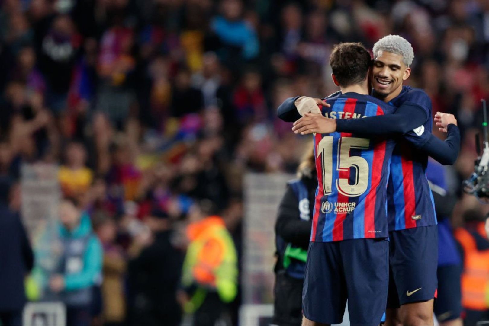Barcelona defenders Ronald Araujo and Andreas Christensen