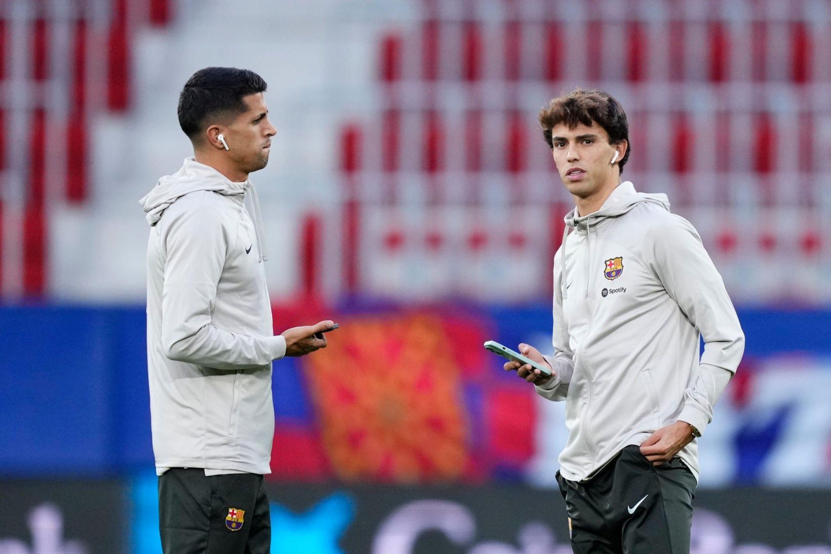 Barcelona players Joao Felix and Joao Cancelo