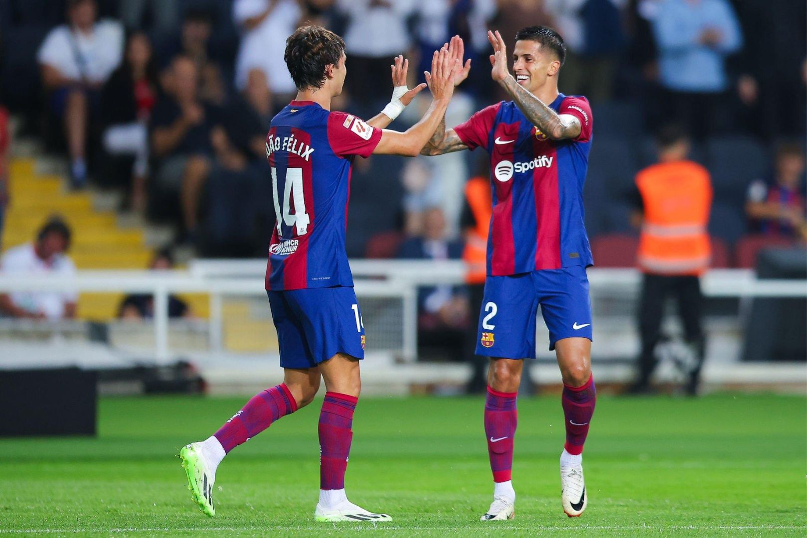 Barcelona stars Joao Felix and Joao Cancelo