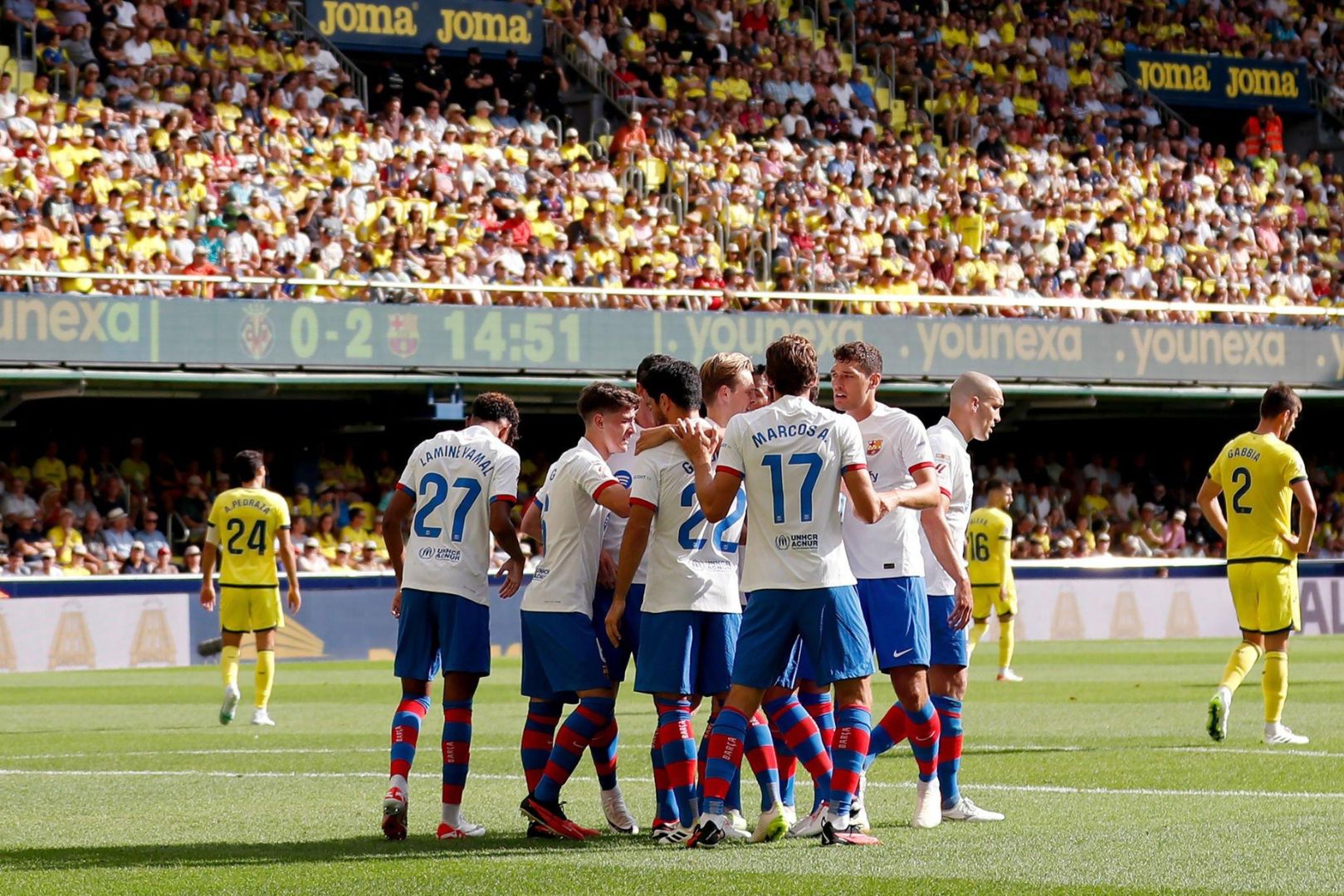 Barcelona players celebrating