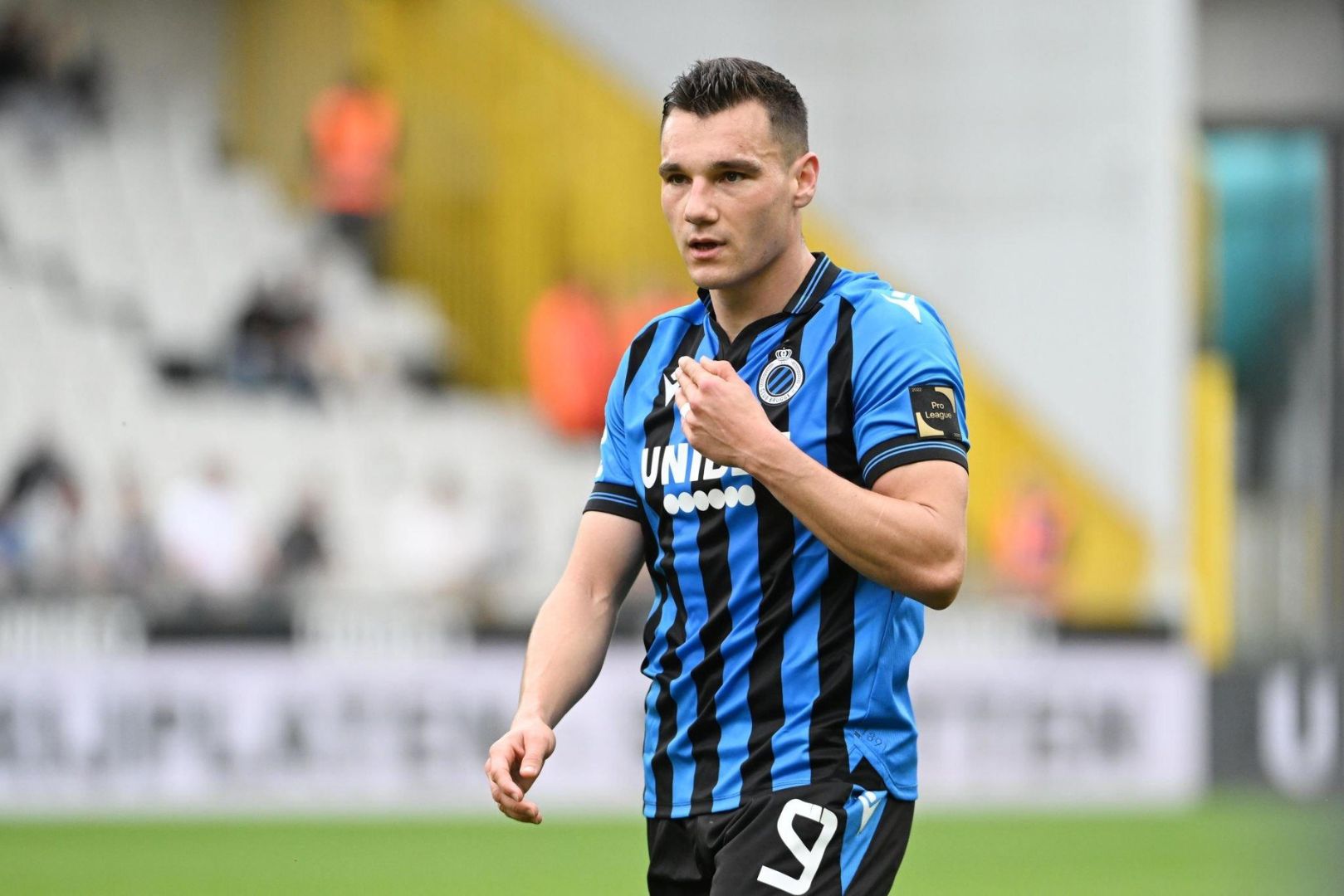 BRUGES, BELGIUM - MAY 6: Ferran Jutgla of Club Brugge during the Jupiler Pro League season 2022 - 2023 Champions play-offs match day 2 match between Club Brugge and Royale Union Saint-Gilloise May 6, 2023 in Bruges, Belgium.
