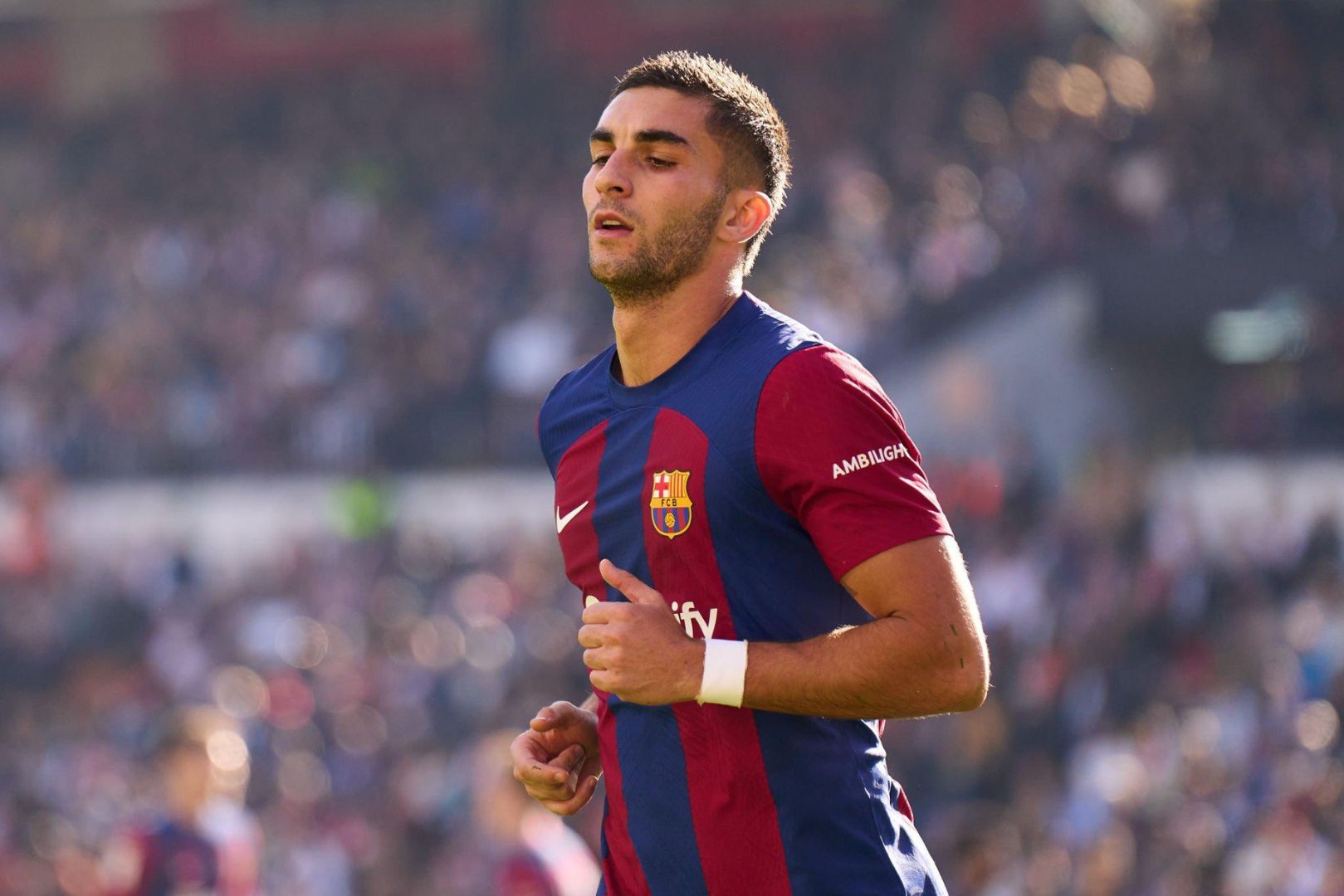 MADRID, SPAIN - NOVEMBER 25: Ferran Torres of FC Barcelona looks on during the LaLiga EA Sports match between Rayo Vallecano and FC Barcelona at Estadio de Vallecas on November 25, 2023 in Madrid, Spain.