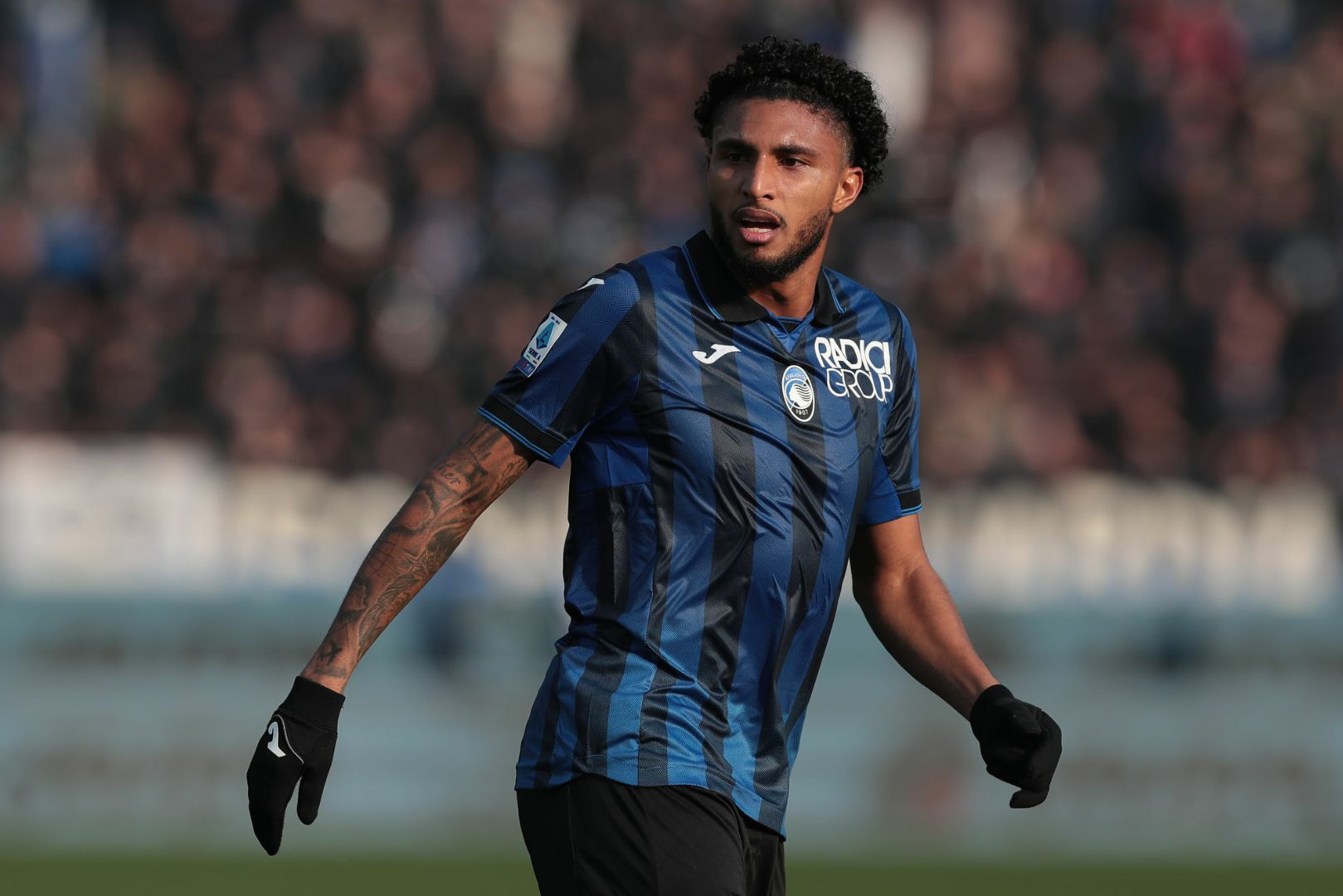 Ederson of Atalanta BC looks on during the Serie A TIM match between Atalanta BC and US Lecce at Gewiss Stadium on December 30, 2023 in Bergamo, Italy.