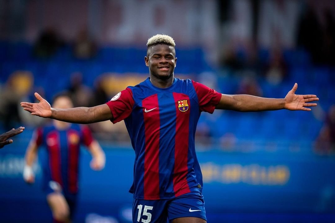Mikayil Faye of Barcelona Atlètic