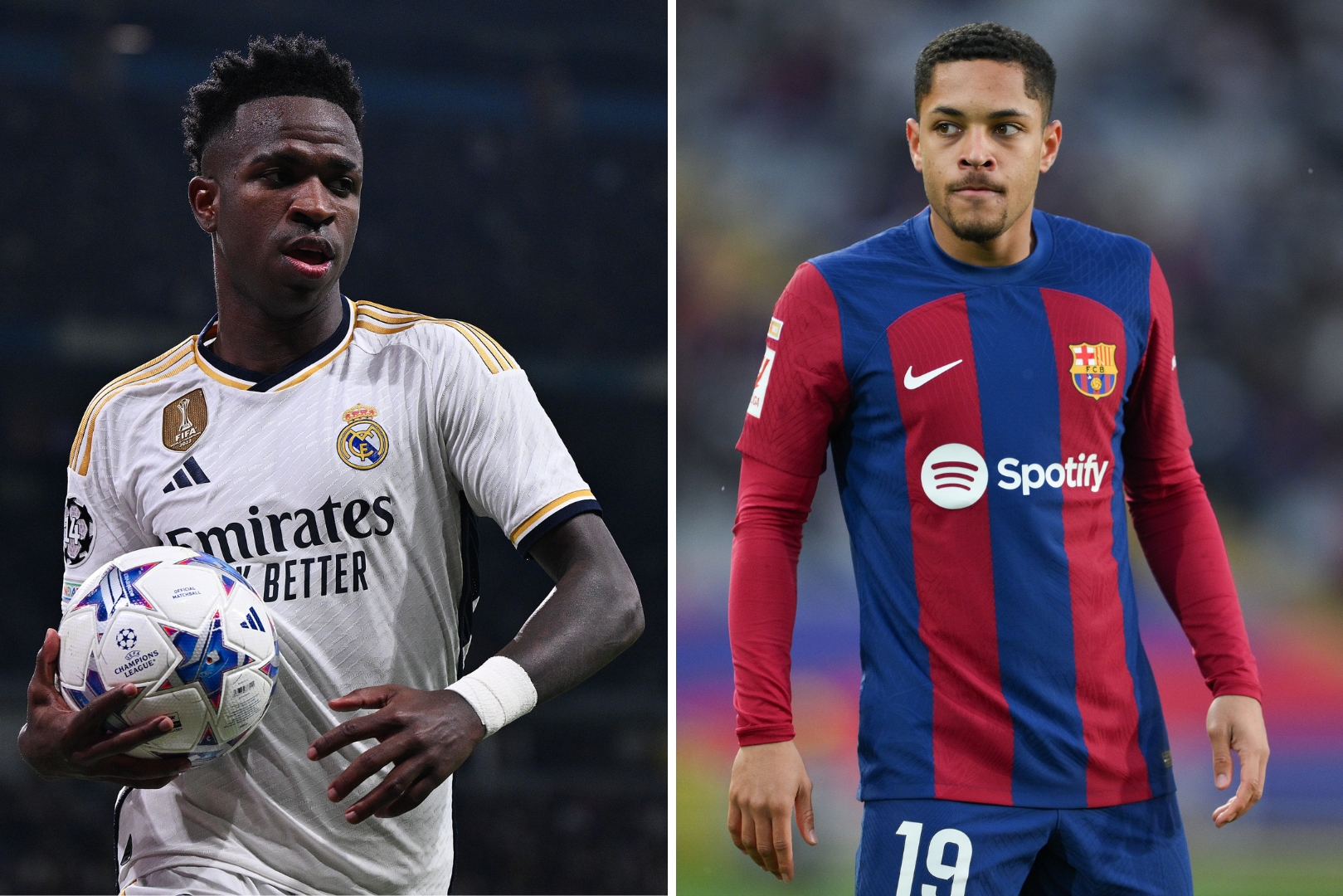 Vinicius Jr. of Real Madrid | Vitor Roque of FC Barcelona
