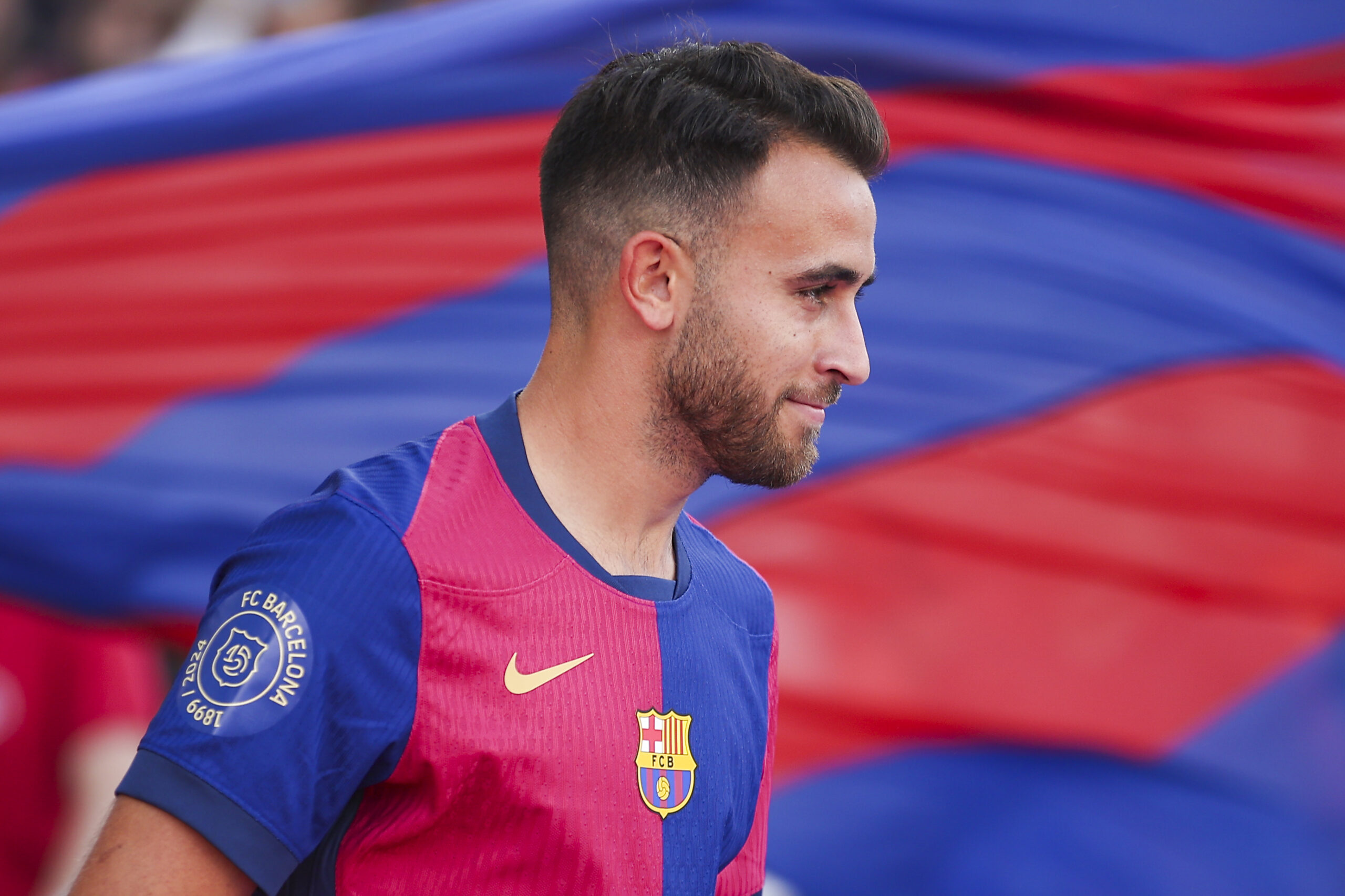 BARCELONA, SPAIN - AUGUST 12: Eric García of FC Barcelona looks on prior to the Joan Gamper Trophy match between FC Barcelona and AS Monaco at Estadi Olimpic Lluis Companys on August 12, 2024 in Barcelona, Spain.