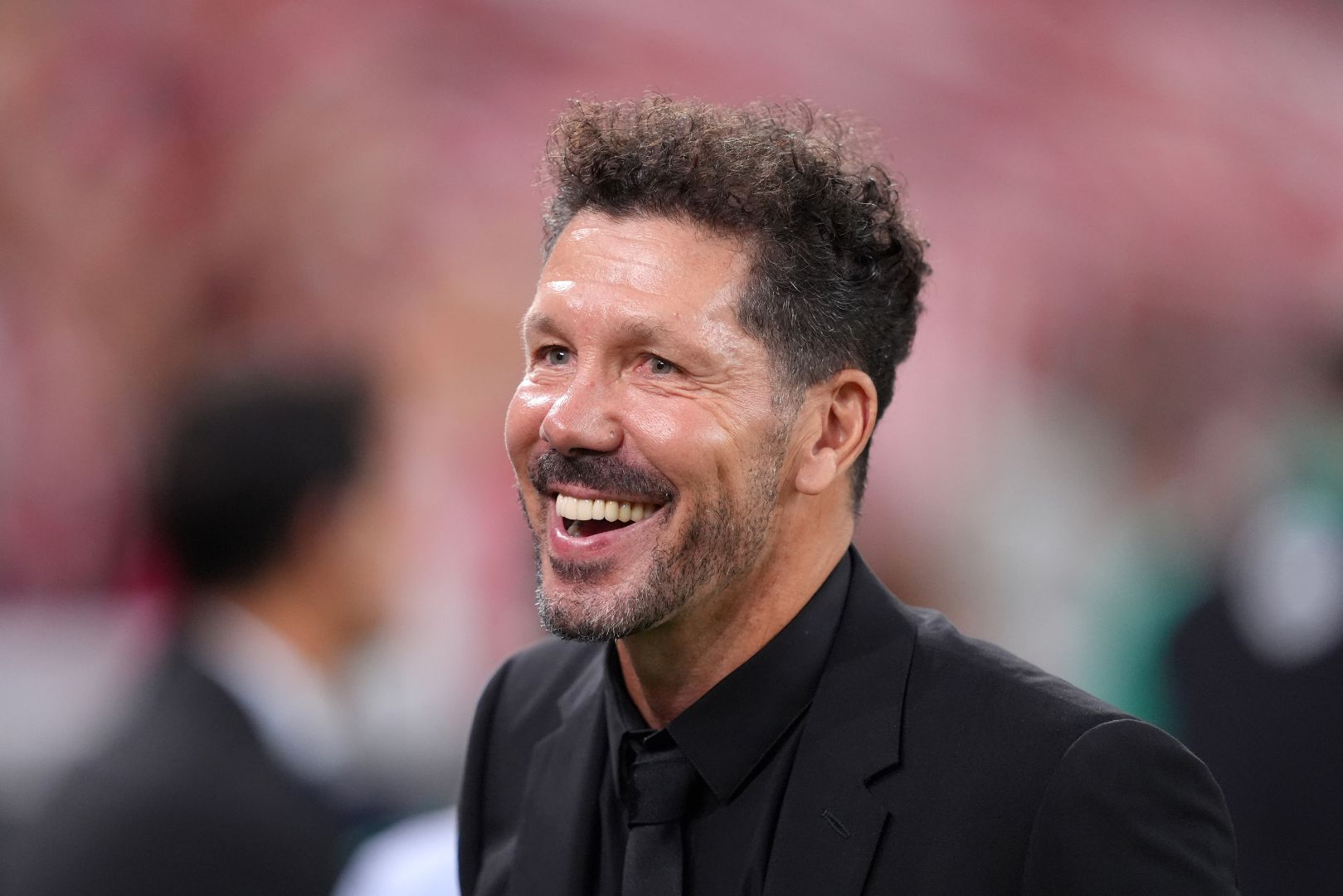 BILBAO, SPAIN - AUGUST 31: Diego Simeone, Head Coach of Atletico de Madrid, reacts prior to the LaLiga match between Athletic Club and Atletico de Madrid at Estadio de San Mames on August 31, 2024 in Bilbao, Spain.