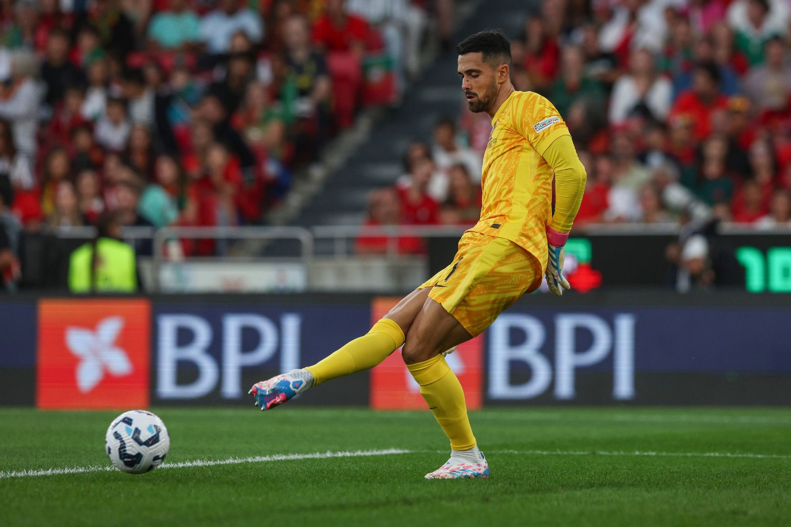 LISBON, PORTUGAL - SEPTEMBER 8: Diogo Costa of Portugal in action during the UEFA Nations League 2024/25 League A Group A1 match between Portugal and Scotland at Estadio da Luz on September 8, 2024 in Lisbon, Portugal.