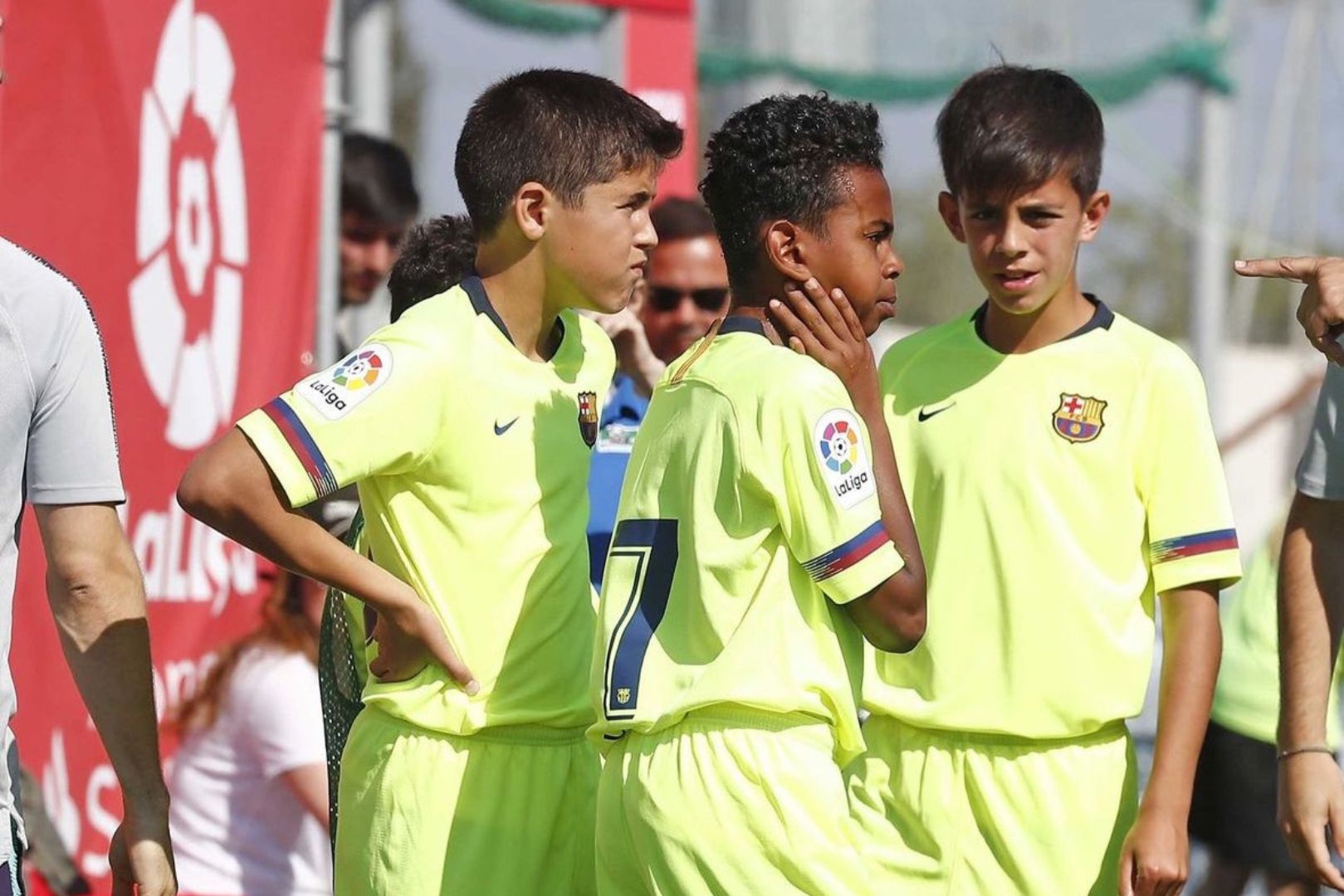 Barcelona wonderkids Pau Cubarsí, Lamine Yamal, and Marc Bernal during their La Masia days.