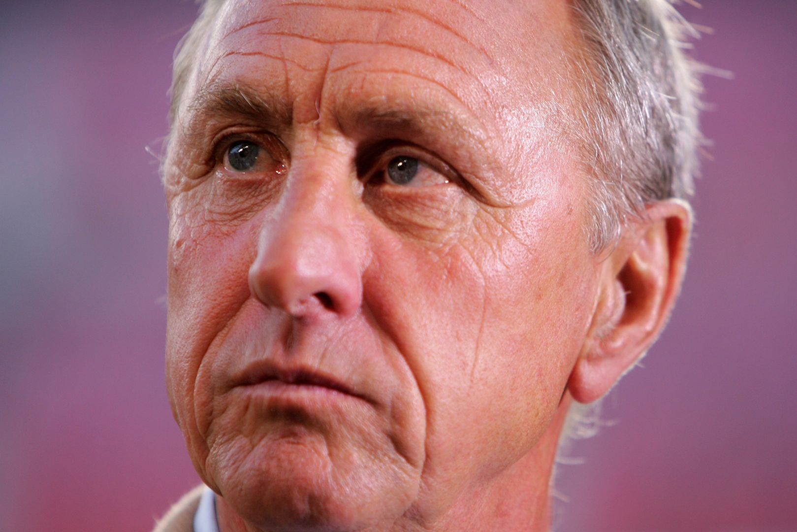 BARCELONA, SPAIN - APRIL 05: Dutch football legend Johann Cruyff before UEFA Champions League Quarter Final second leg match between Barcelona and SL Benfica at the Camp Nou on April 5, 2006 in Barcelona, Spain.