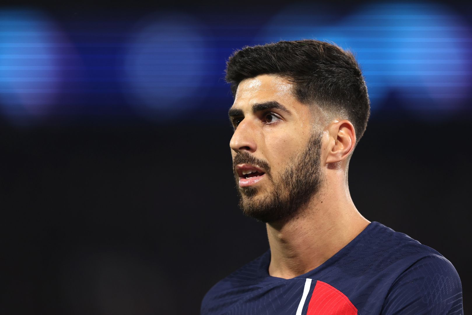 PARIS, FRANCE - FEBRUARY 14: Marco Asensio of PSG during the UEFA Champions League 2023/24 round of 16 first leg match between Paris Saint-Germain and Real Sociedad at Parc des Princes on February 14, 2024 in Paris, France.