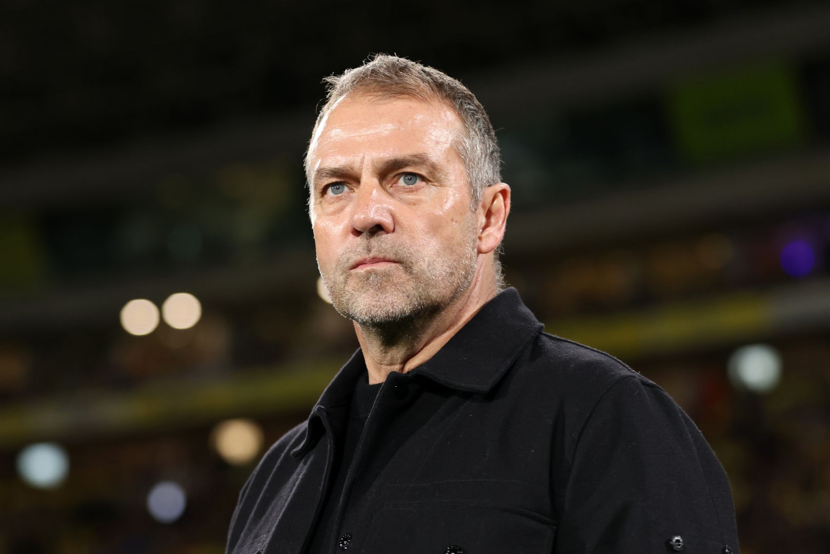 LAS PALMAS, SPAIN - FEBRUARY 22: Hansi Flick, Head Coach of FC Barcelona, looks on during the LaLiga match between UD Las Palmas and FC Barcelona at Estadio Gran Canaria on February 22, 2025 in Las Palmas, Spain.