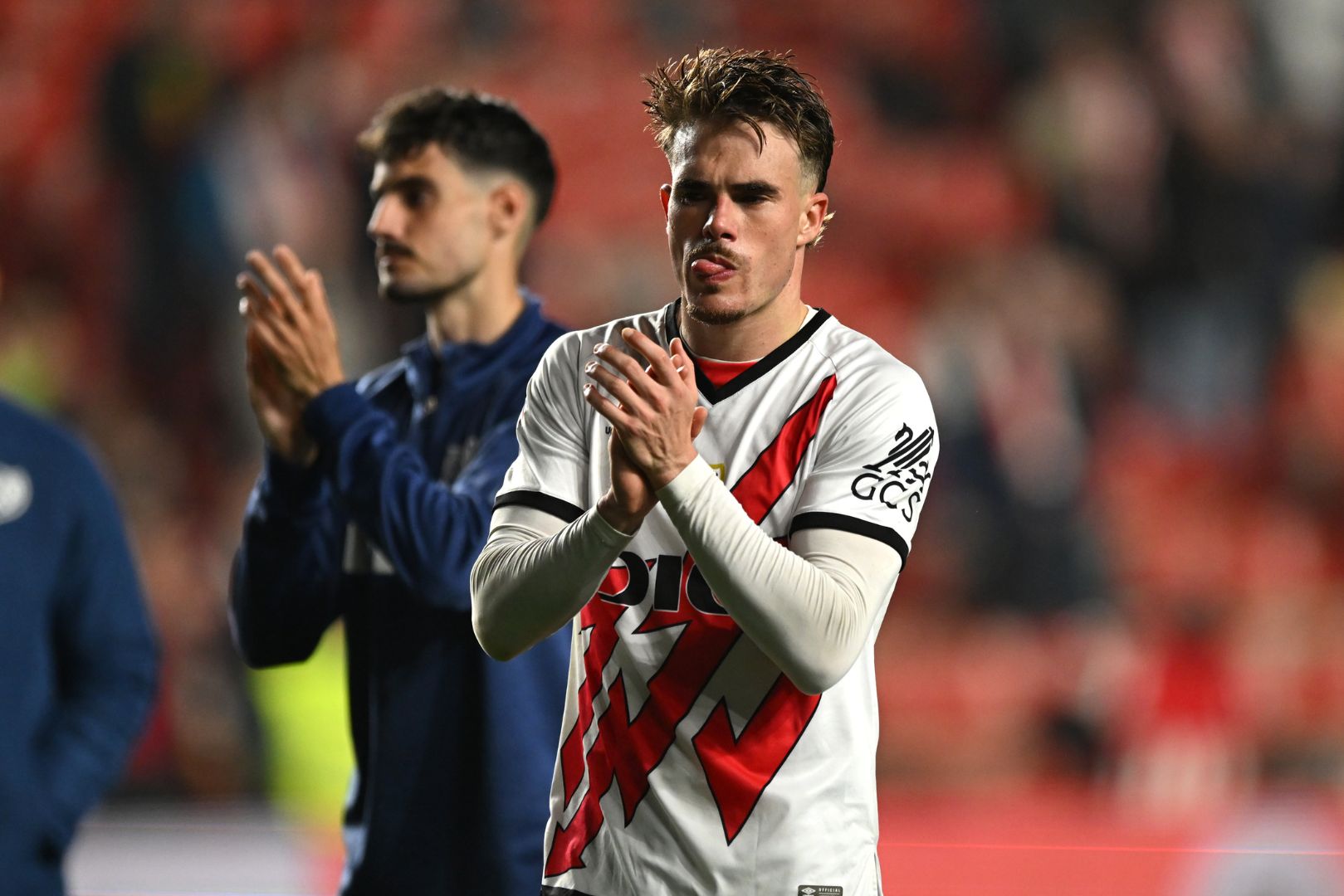 MADRID, SPAIN - DECEMBER 01: Pep Chavarria of Rayo Vallecano reacts following the LaLiga match between Rayo Vallecano and Athletic Club at Estadio de Vallecas on December 01, 2024 in Madrid, Spain.