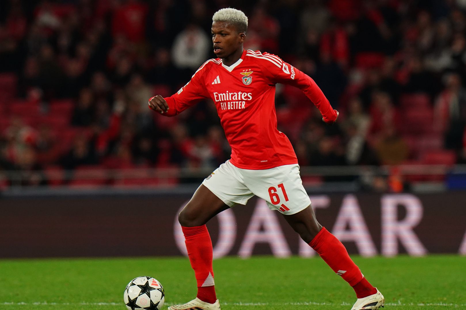 LISBON, PORTUGAL - DECEMBER 11: Florentino Luis of SL Benfica in action during the UEFA Champions League 2024/25 League Phase MD6 match between SL Benfica and Bologna FC 1909 at Estadio da Luz on December 11, 2024 in Lisbon, Portugal.