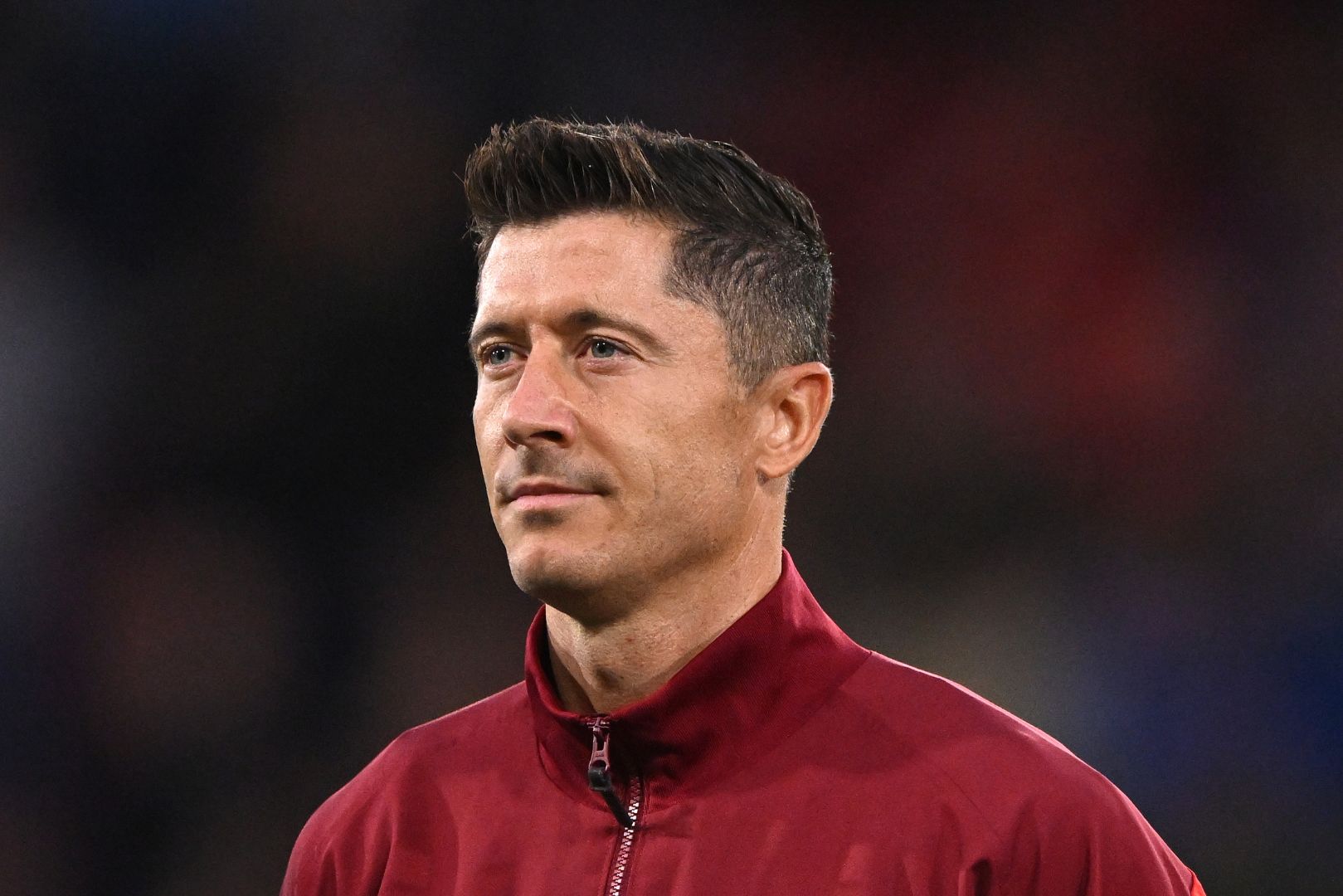 GLASGOW, SCOTLAND - SEPTEMBER 05: Robert Lewandowski of Poland looks on during the UEFA Nations League 2024/25 League A Group A1 match between Scotland and Poland at on September 05, 2024 in Glasgow, Scotland.