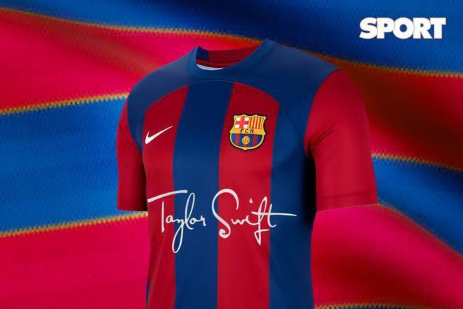 Taylor Swift Logo on Barcelona jersey