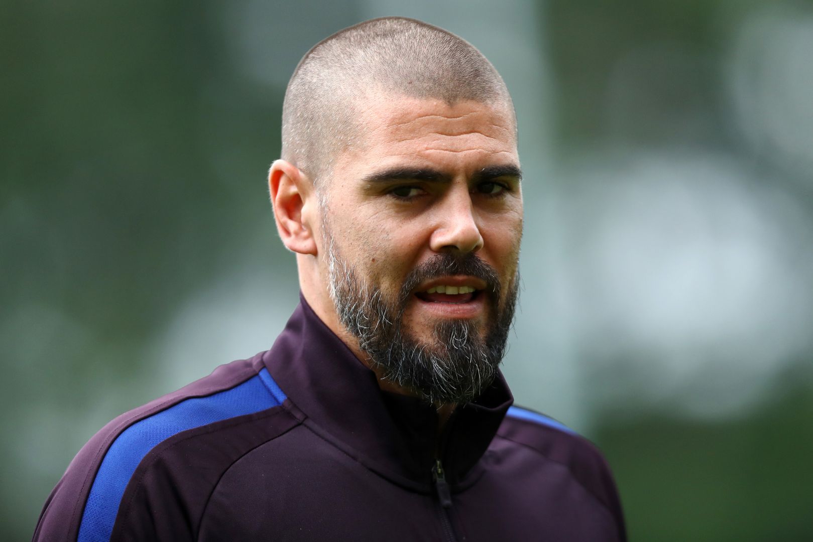 EINDHOVEN, NETHERLANDS - AUGUST 17: Victor Valdes, Manager / Head Coach of U19 FC Barcelona gives his players instructions from the sidelines during The Otten Cup match between PSV Eindhoven and FC Barcelona held at De Herdgang, the training ground & youth academy field of PSV Eindhoven on August 17, 2019 in Eindhoven, Netherlands.